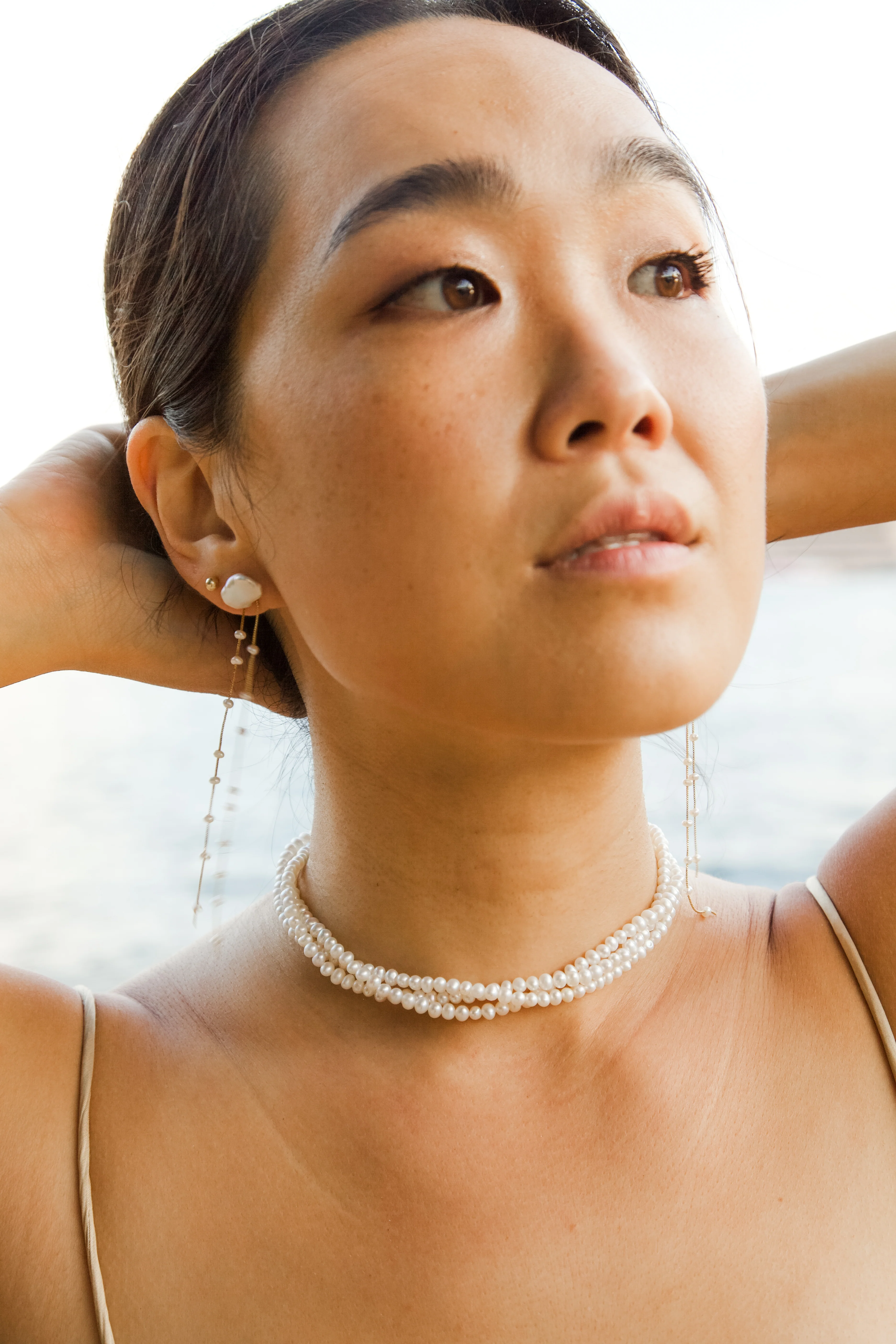 Adeline 3 Row Pearl Choker - Image 10