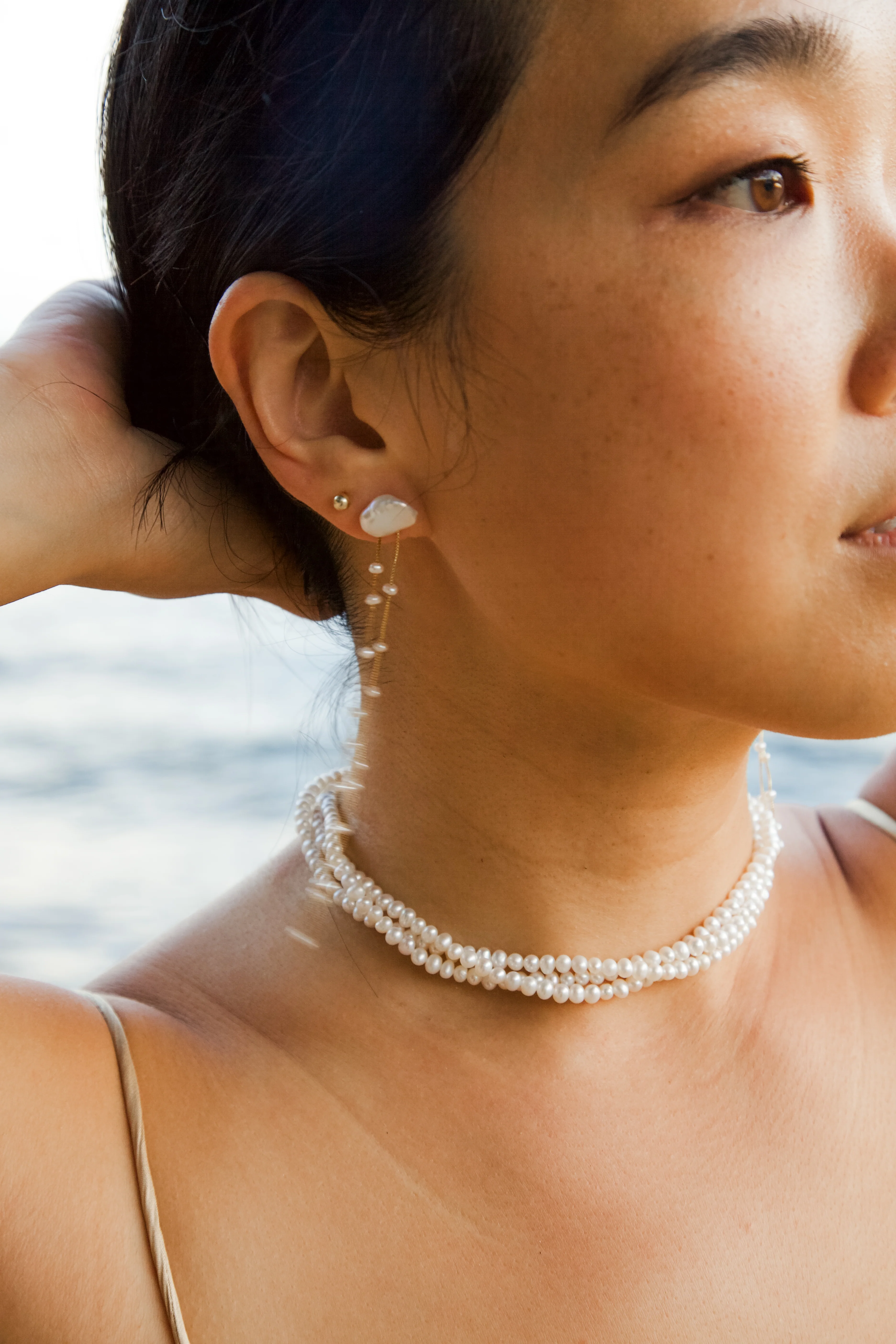 Adeline 3 Row Pearl Choker - Image 2