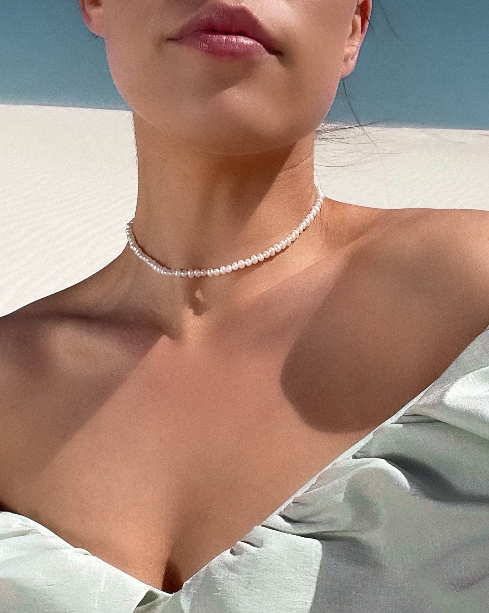 Adeline Single Row Pearl Choker - Image 5