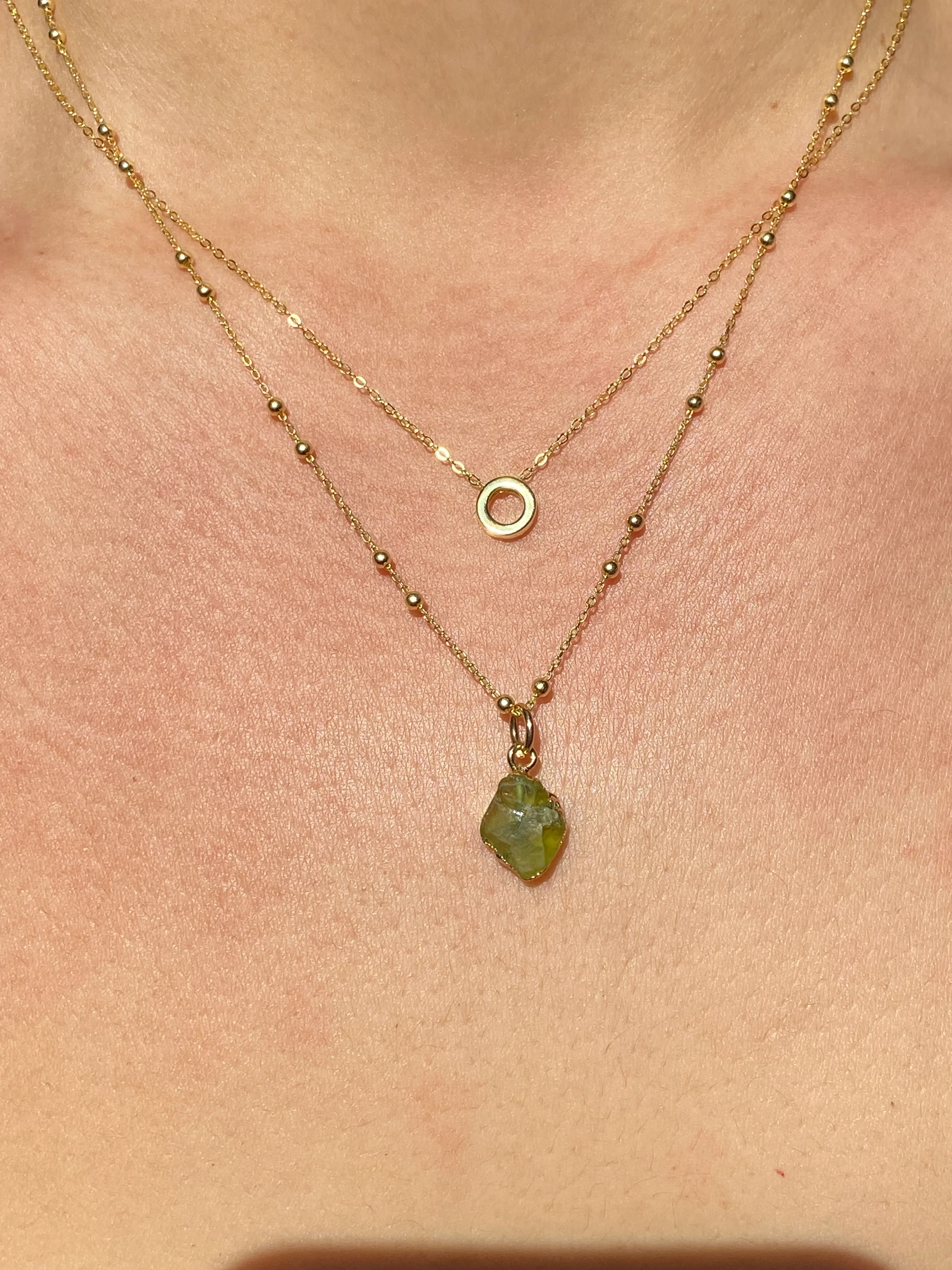 Initial & Peridot Necklace Set | August Birthstone - Image 15