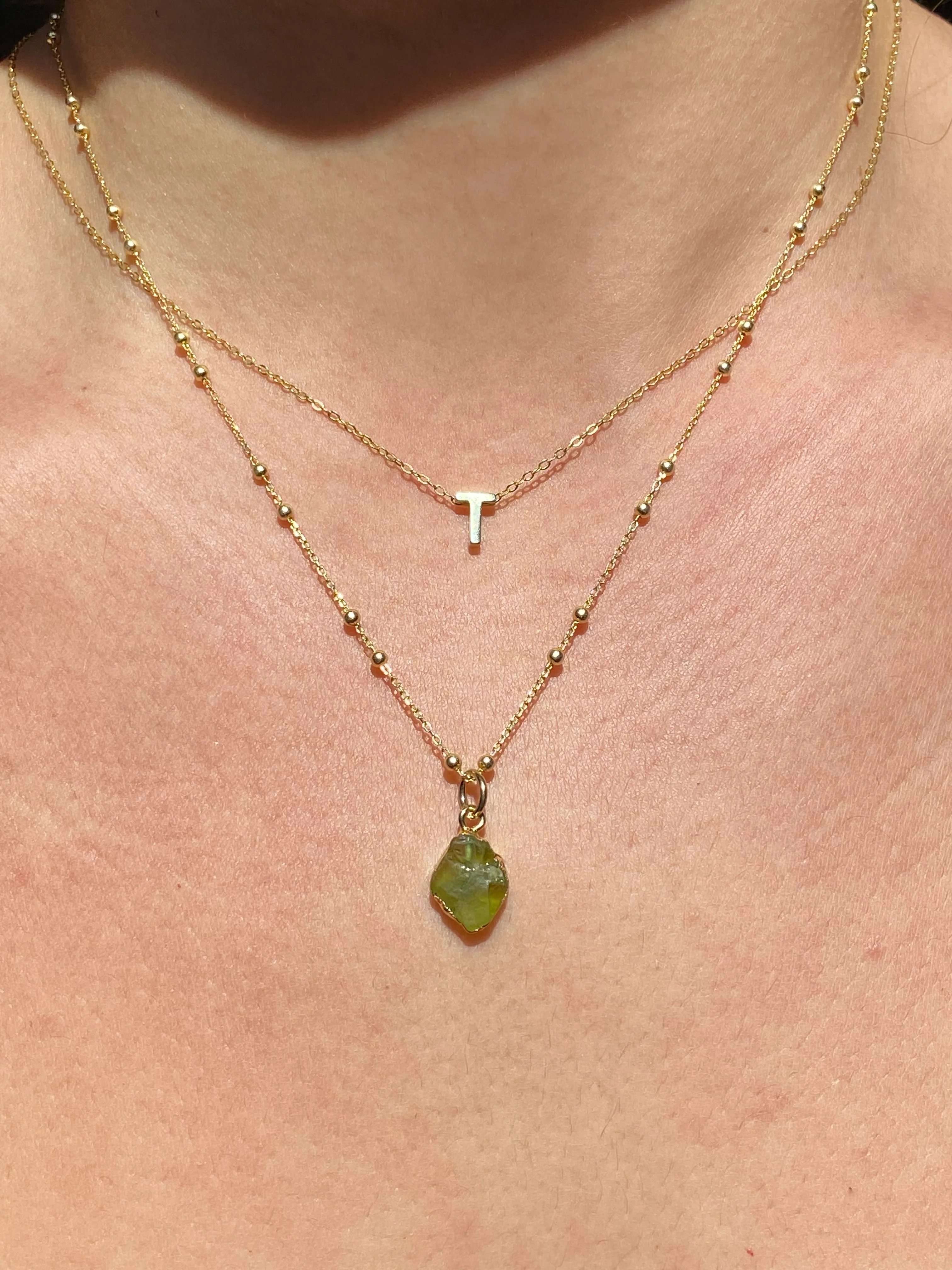 Initial & Peridot Necklace Set | August Birthstone - Image 20