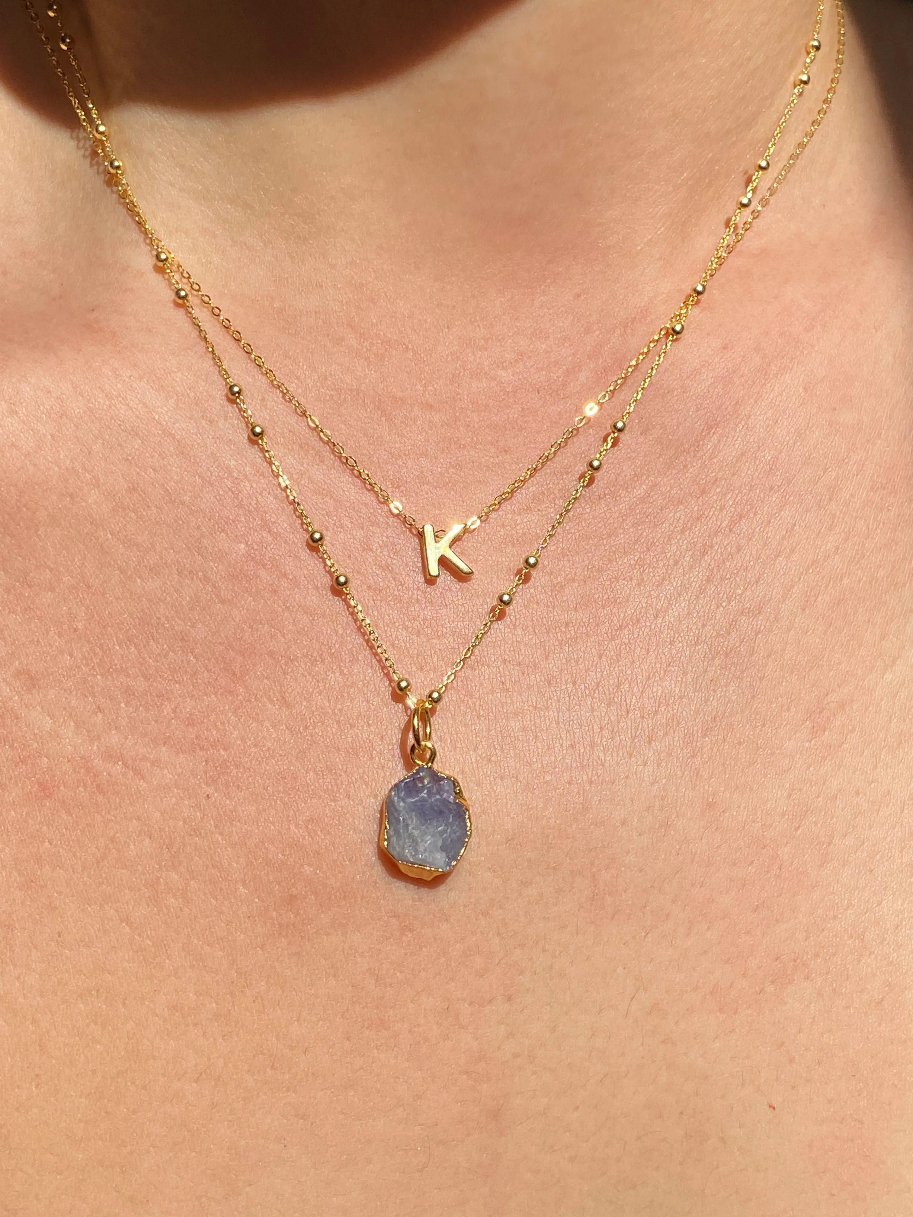 Initial & Tanzanite Necklace Set | December Birthstone - Image 10