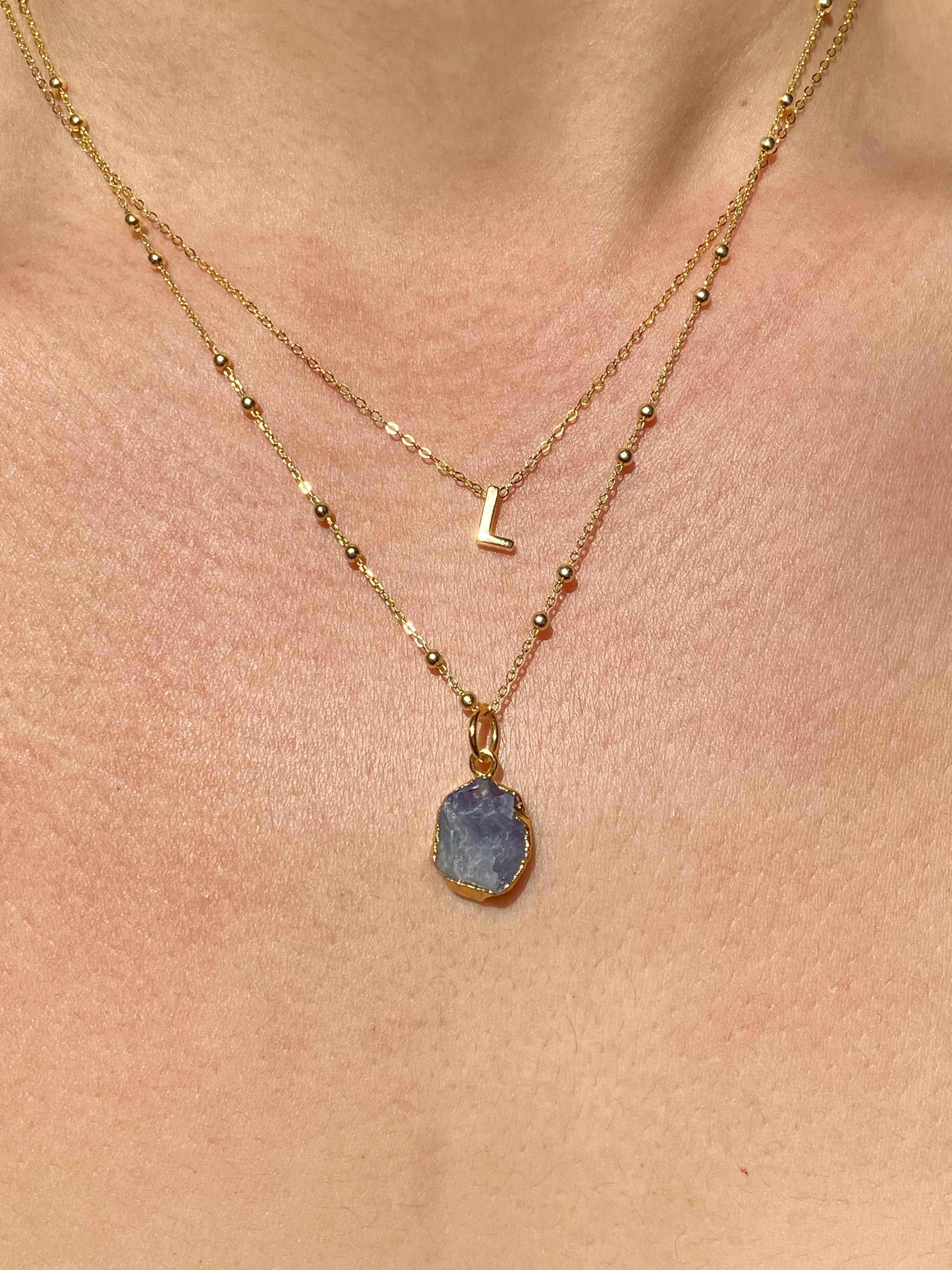 Initial & Tanzanite Necklace Set | December Birthstone - Image 11