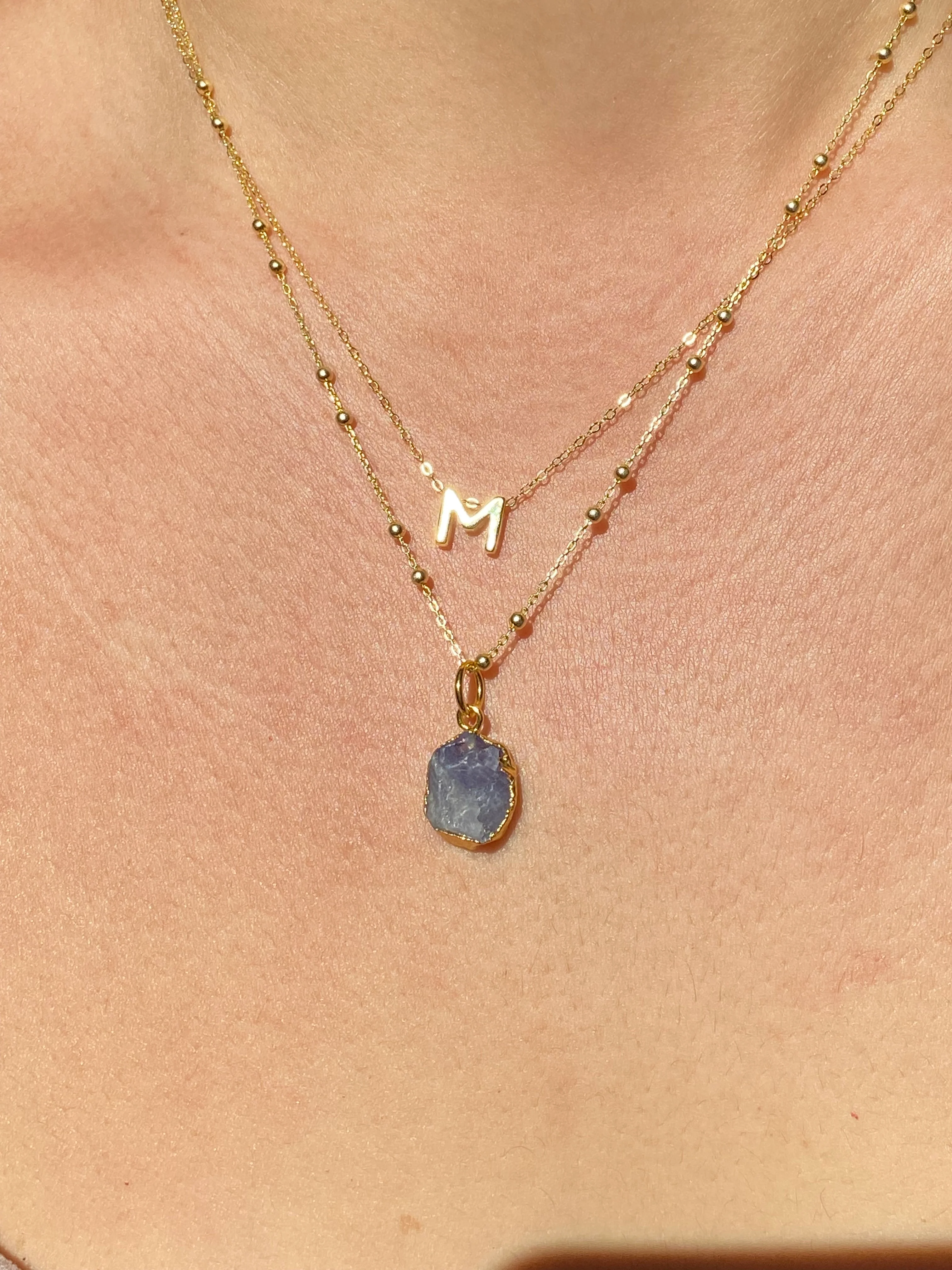 Initial & Tanzanite Necklace Set | December Birthstone - Image 12