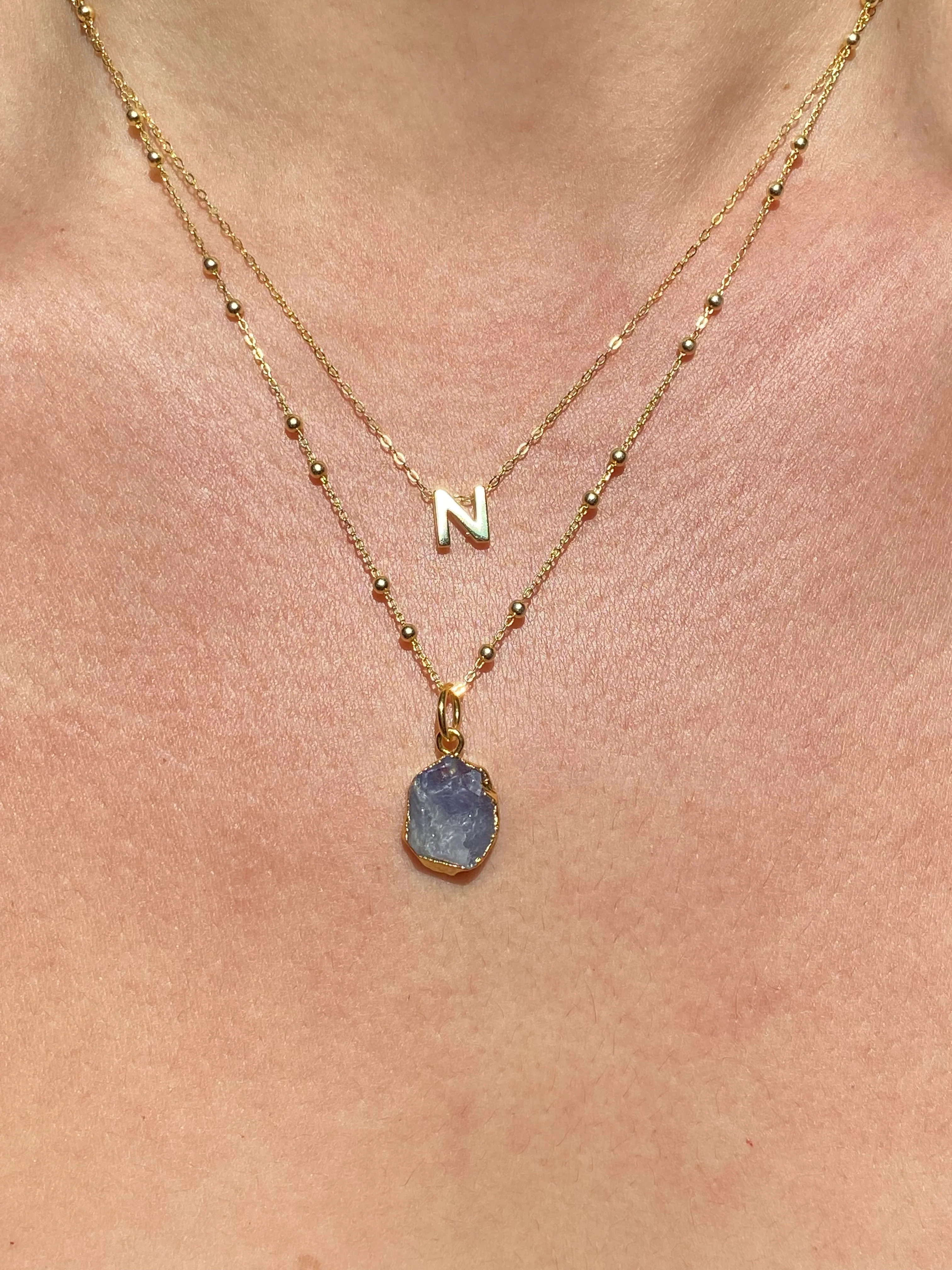 Initial & Tanzanite Necklace Set | December Birthstone - Image 13
