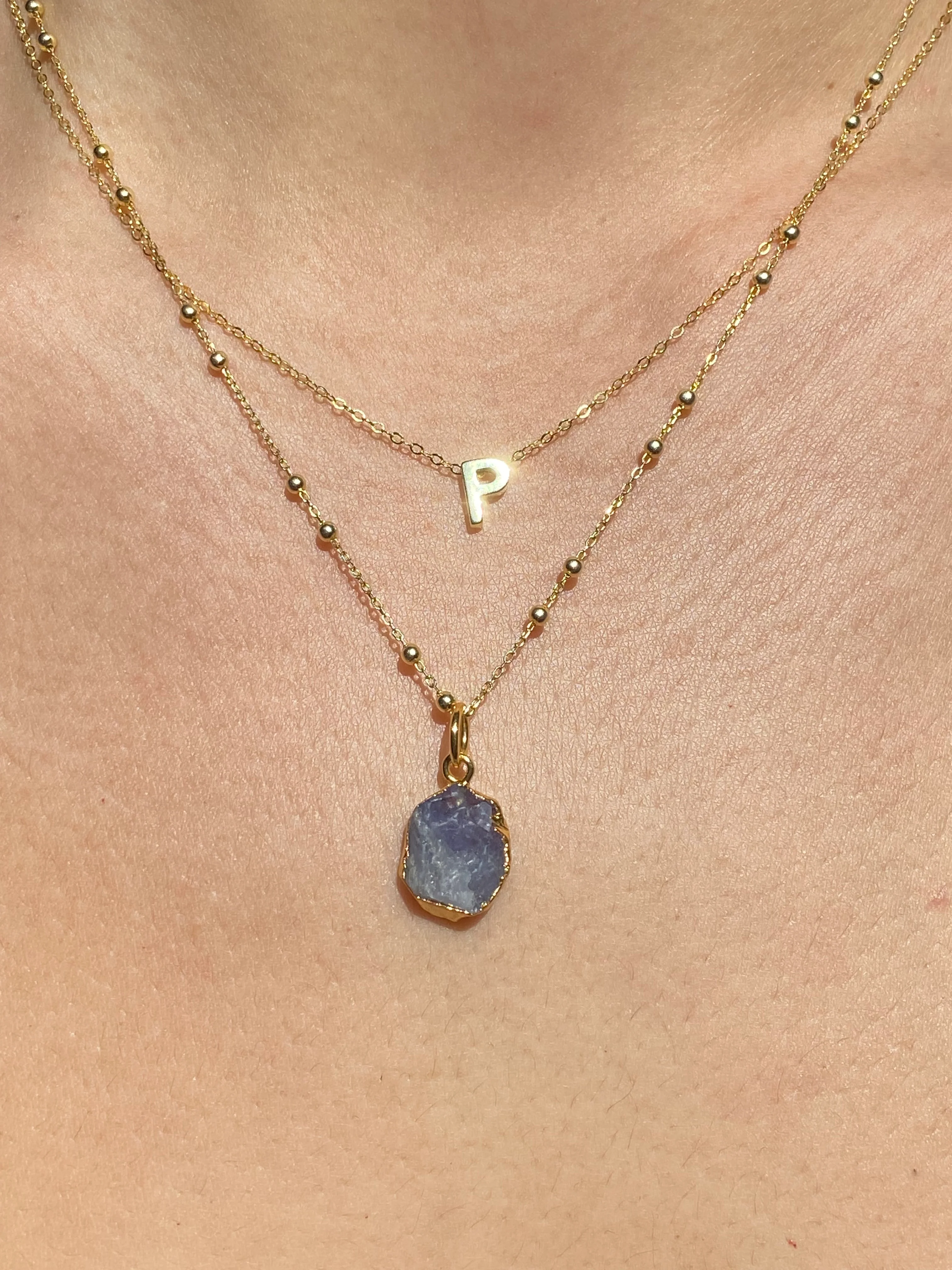 Initial & Tanzanite Necklace Set | December Birthstone - Image 15