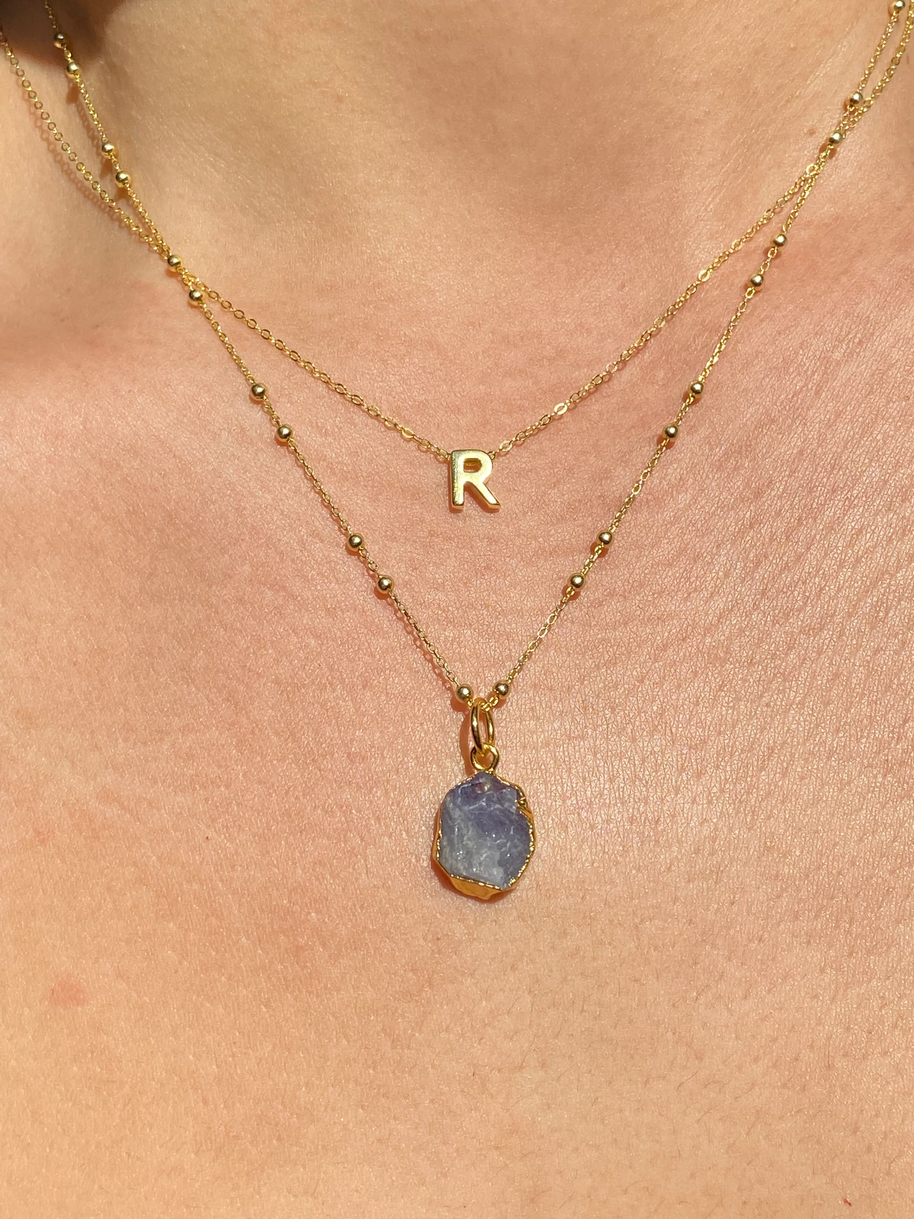 Initial & Tanzanite Necklace Set | December Birthstone - Image 17
