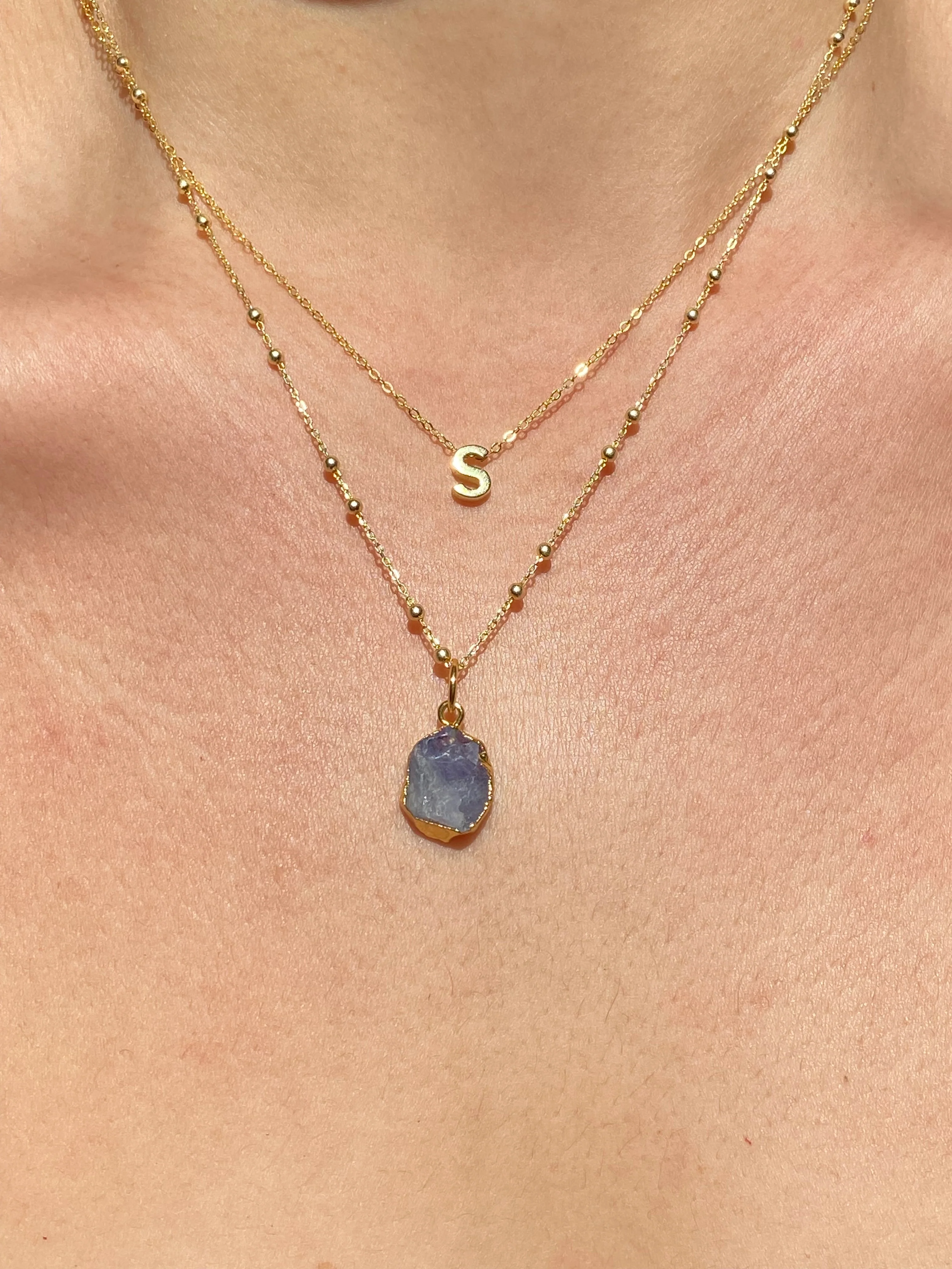 Initial & Tanzanite Necklace Set | December Birthstone - Image 18