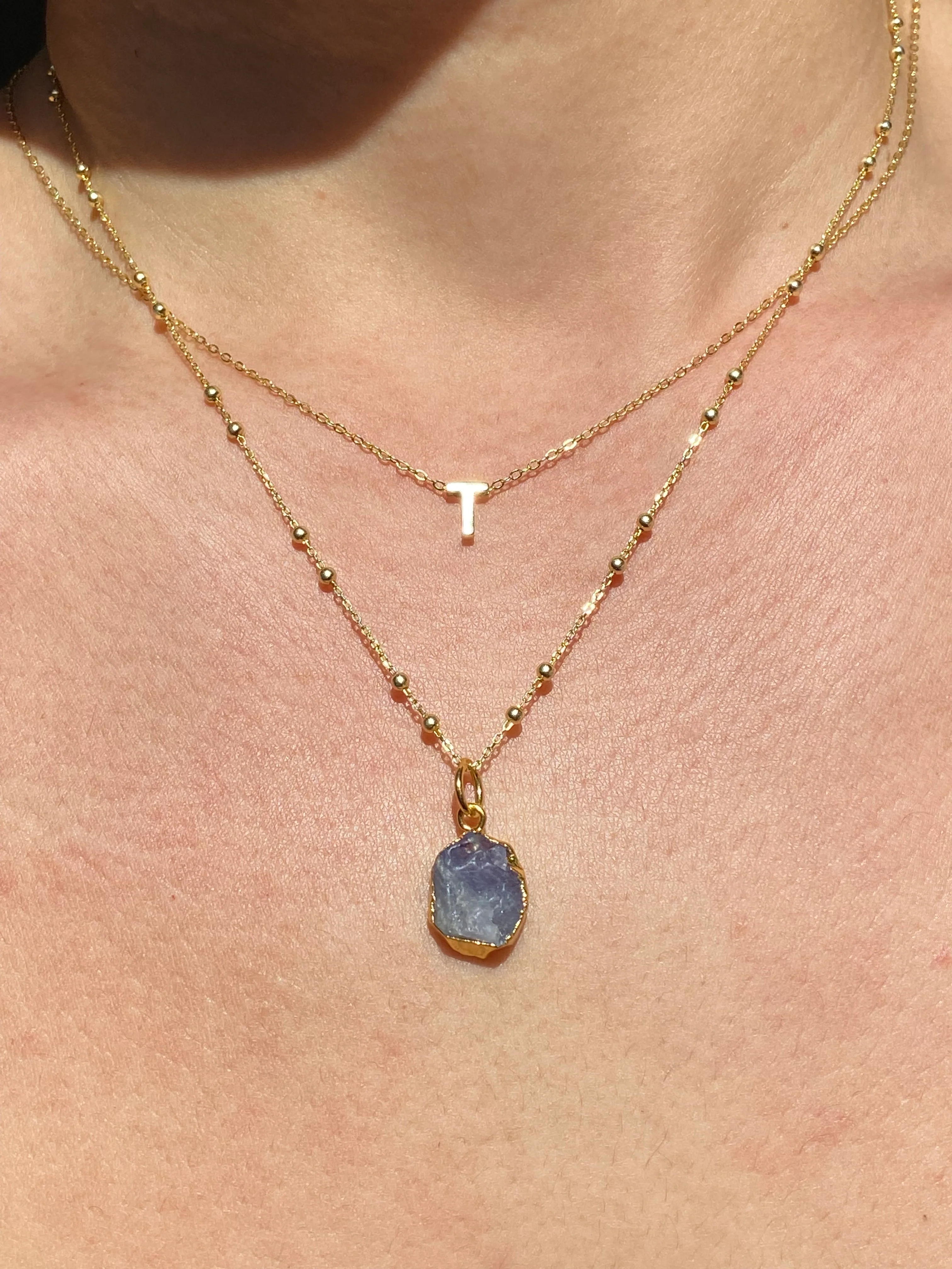 Initial & Tanzanite Necklace Set | December Birthstone - Image 19