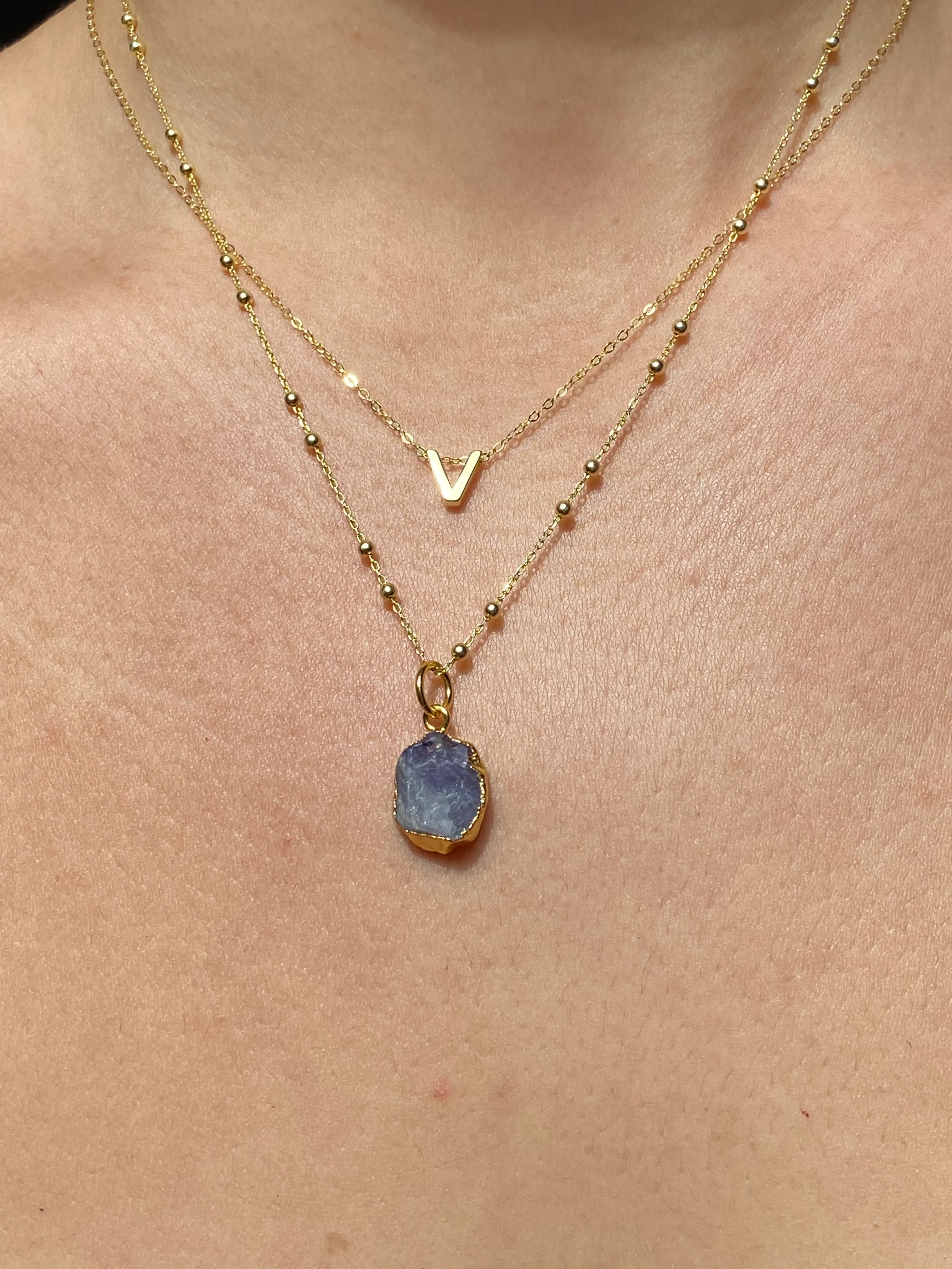 Initial & Tanzanite Necklace Set | December Birthstone - Image 21