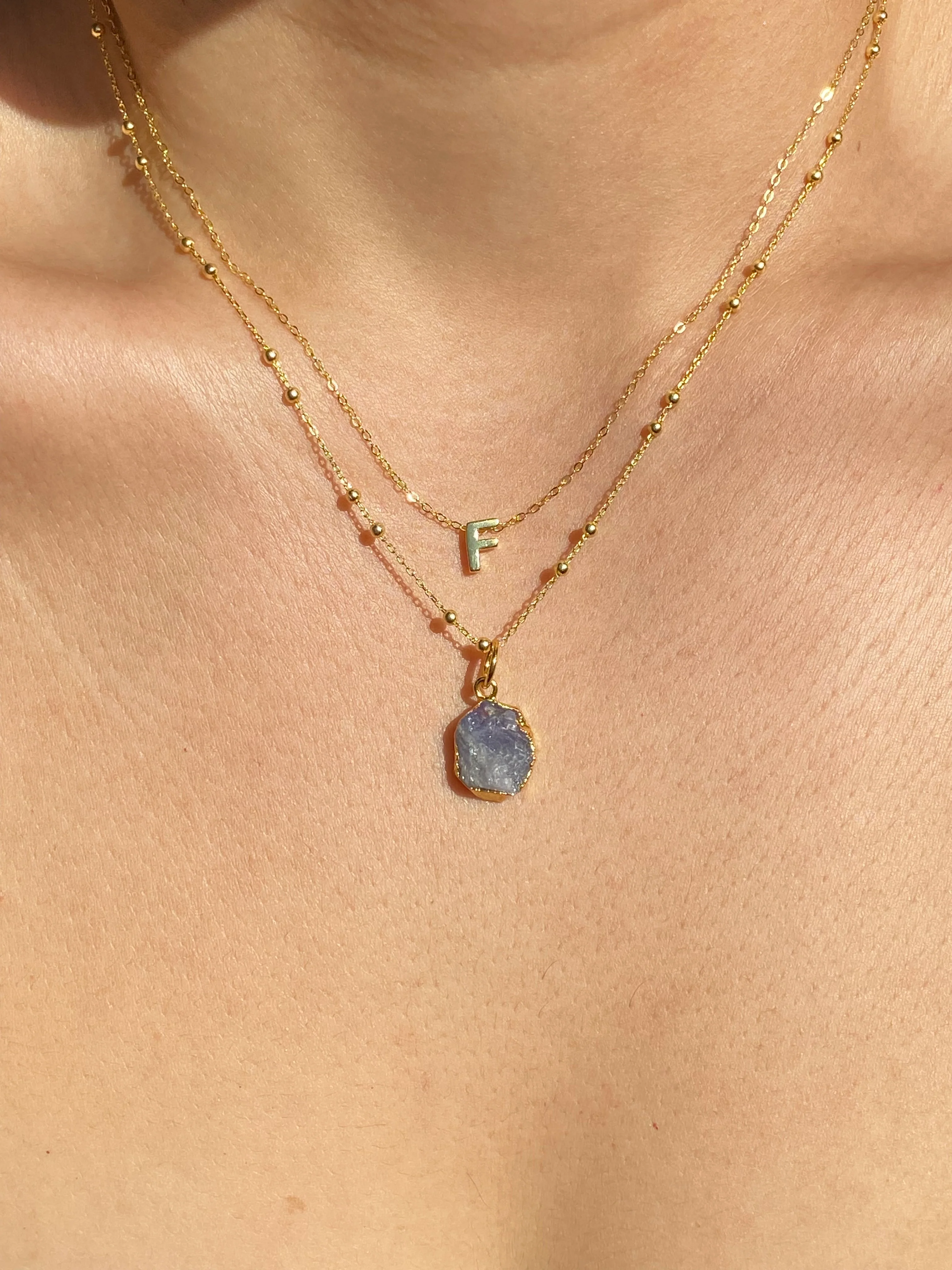 Initial & Tanzanite Necklace Set | December Birthstone - Image 5