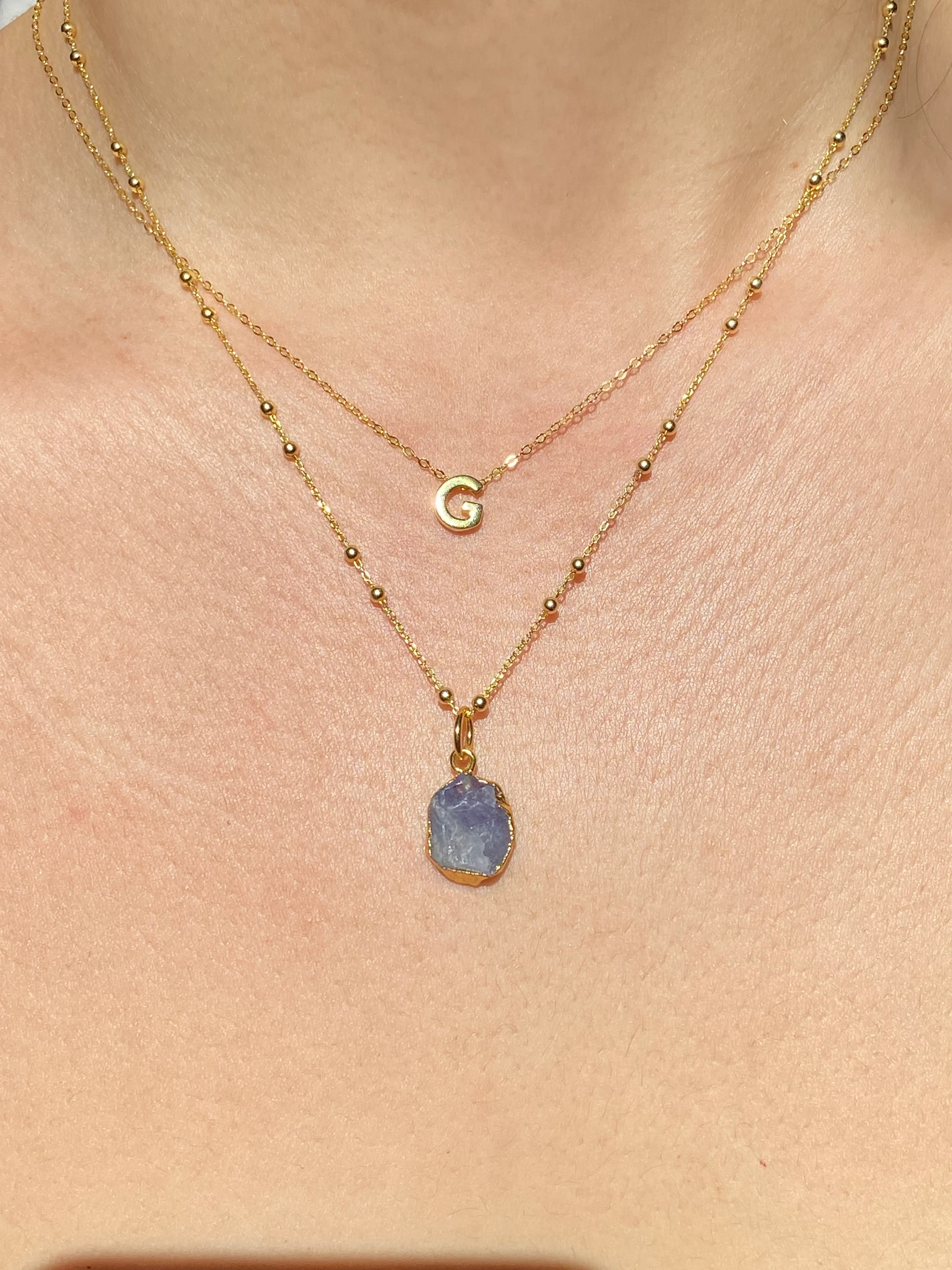 Initial & Tanzanite Necklace Set | December Birthstone - Image 6