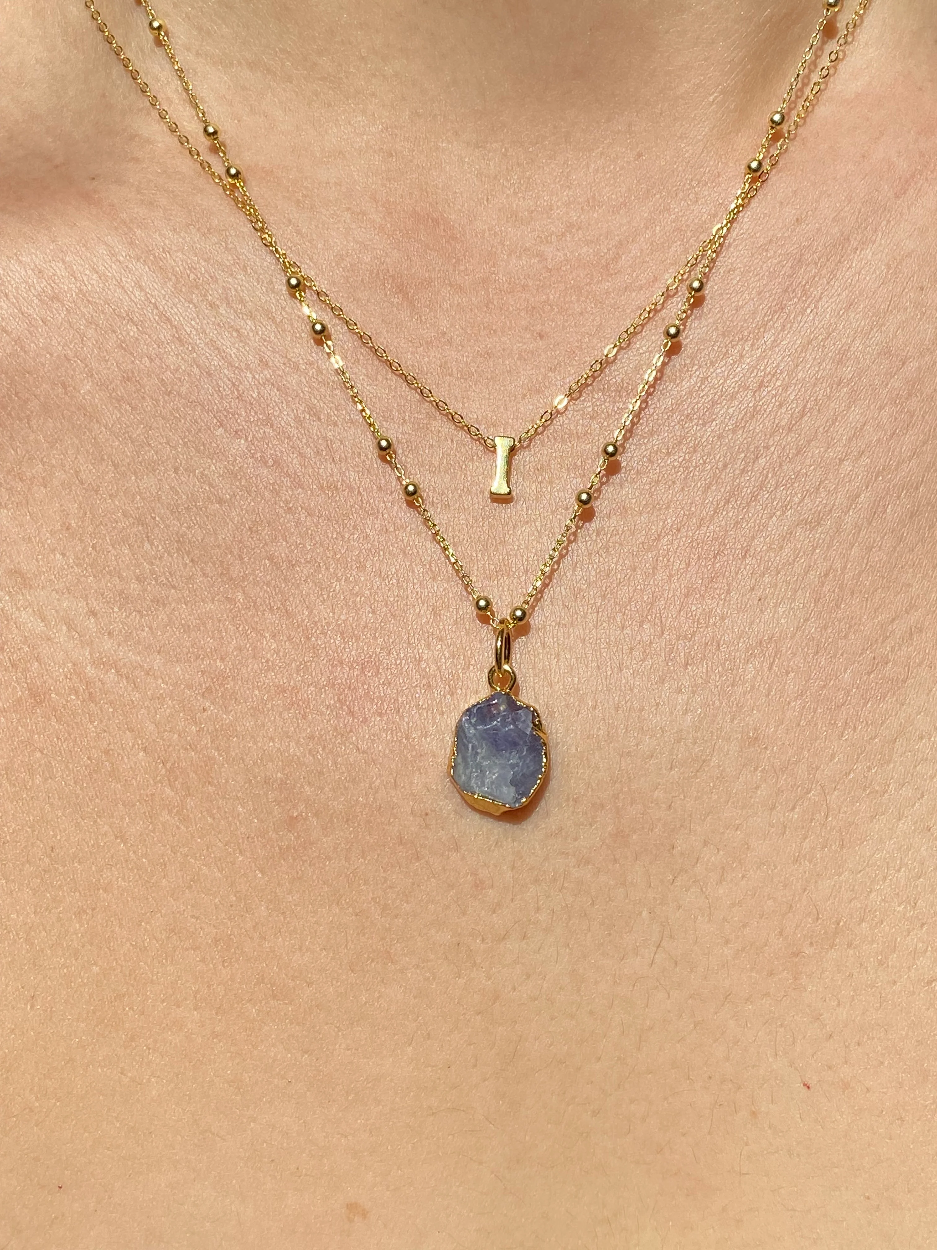 Initial & Tanzanite Necklace Set | December Birthstone - Image 8