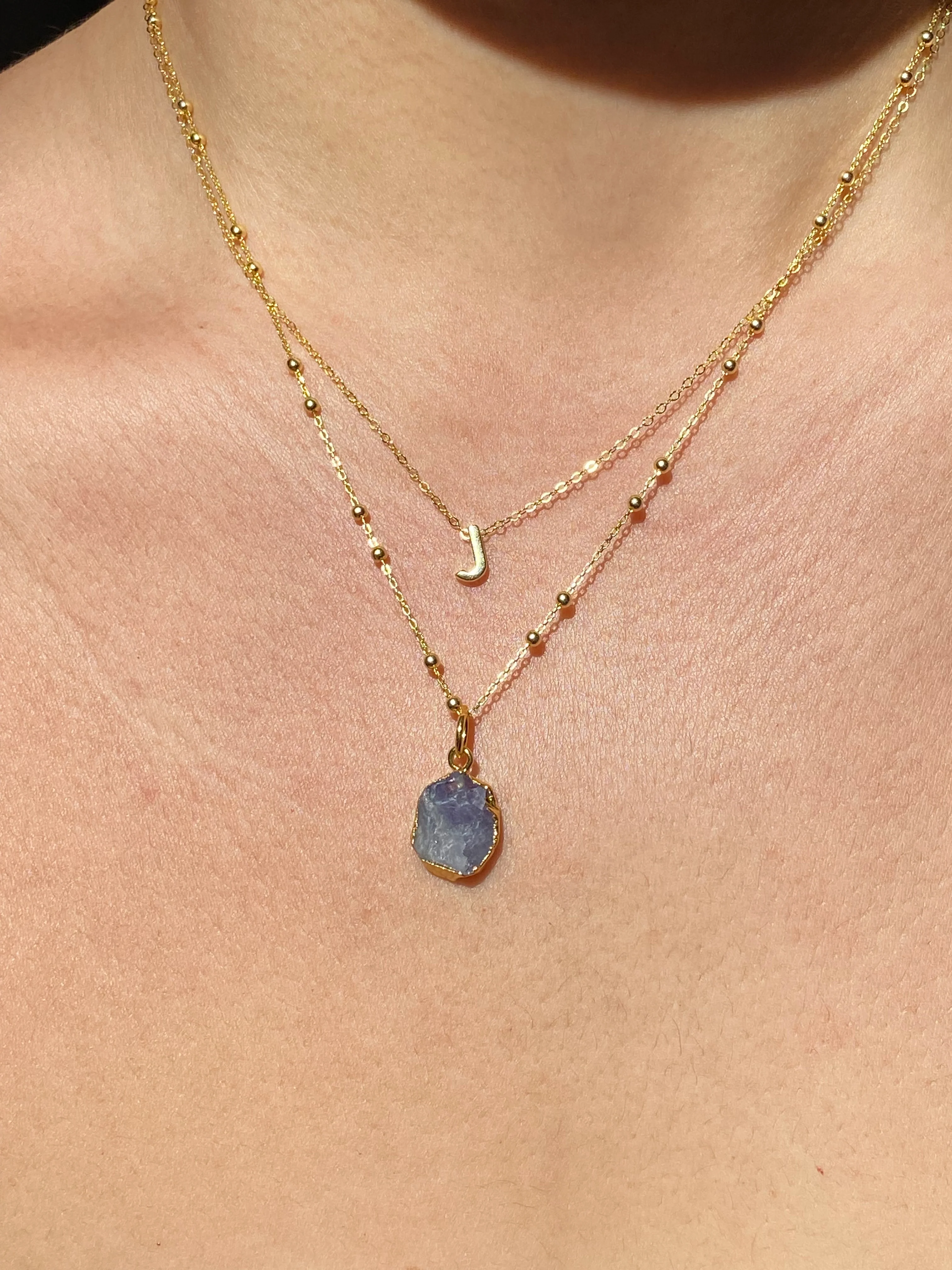 Initial & Tanzanite Necklace Set | December Birthstone - Image 9