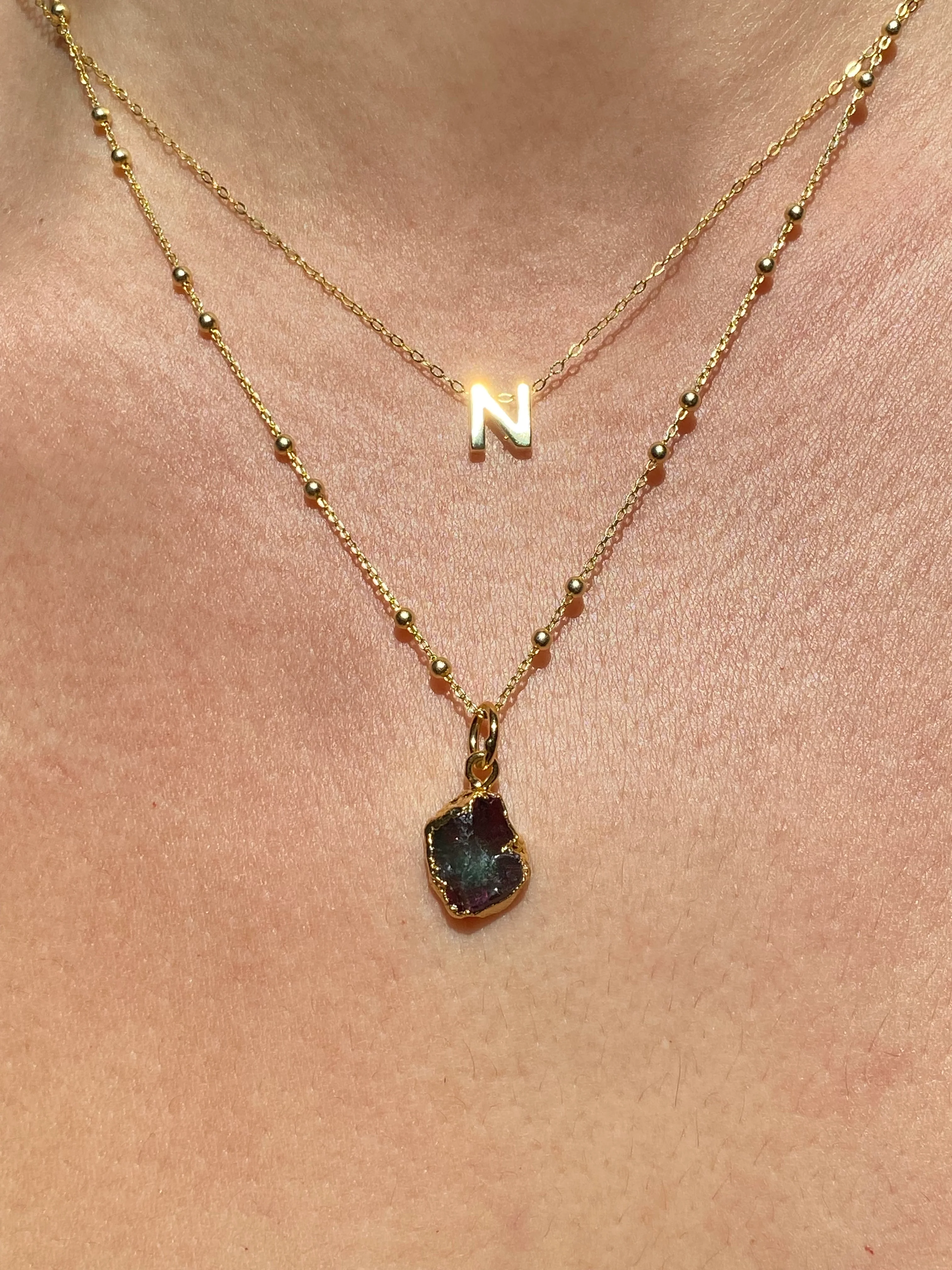 Initial & Garnet Necklace Set | January Birthstone - Image 14