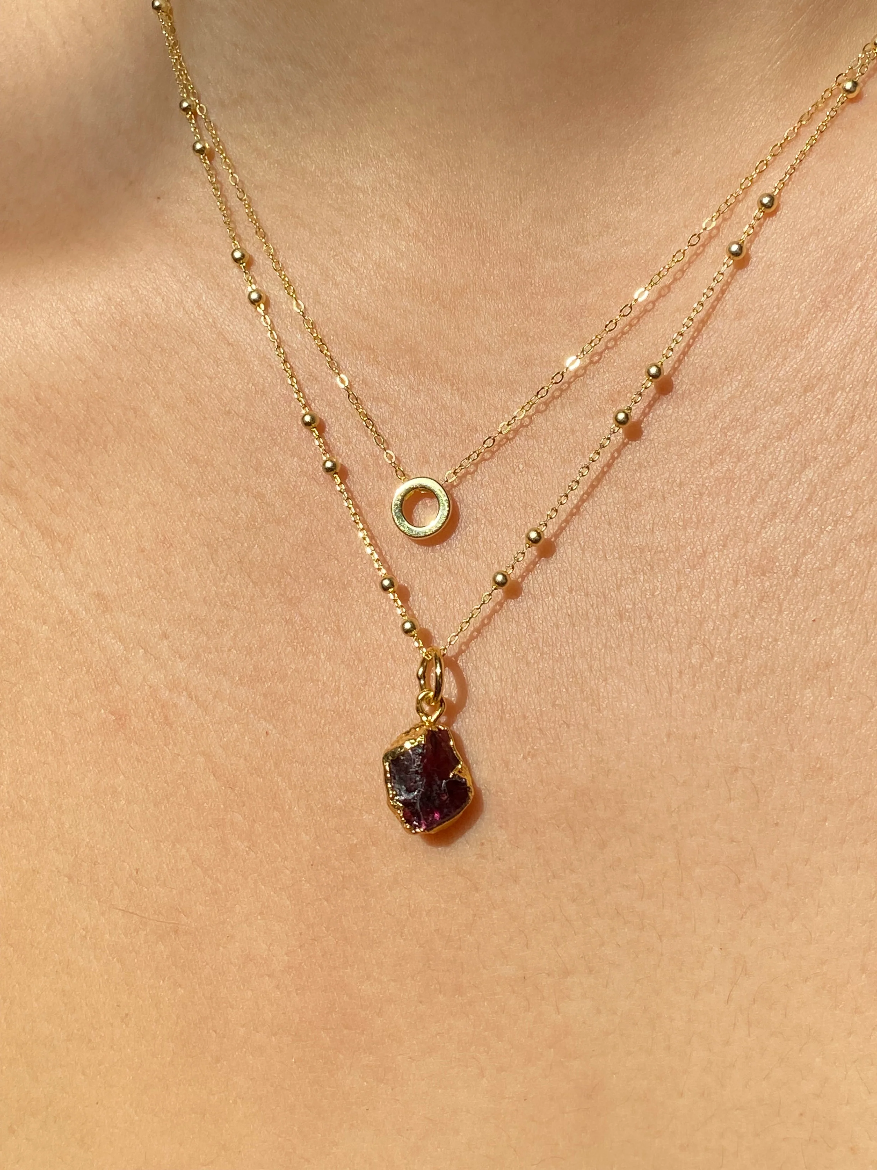 Initial & Garnet Necklace Set | January Birthstone - Image 15