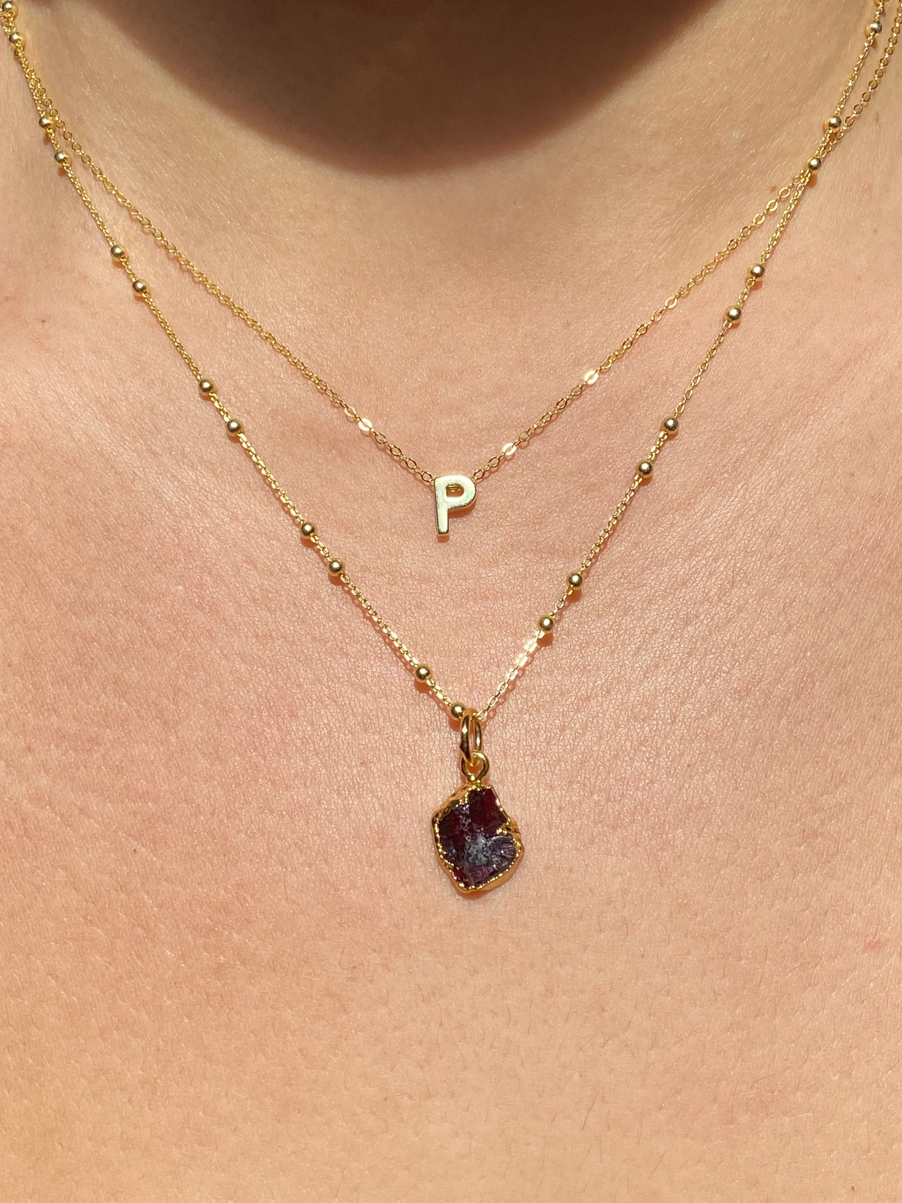 Initial & Garnet Necklace Set | January Birthstone - Image 16