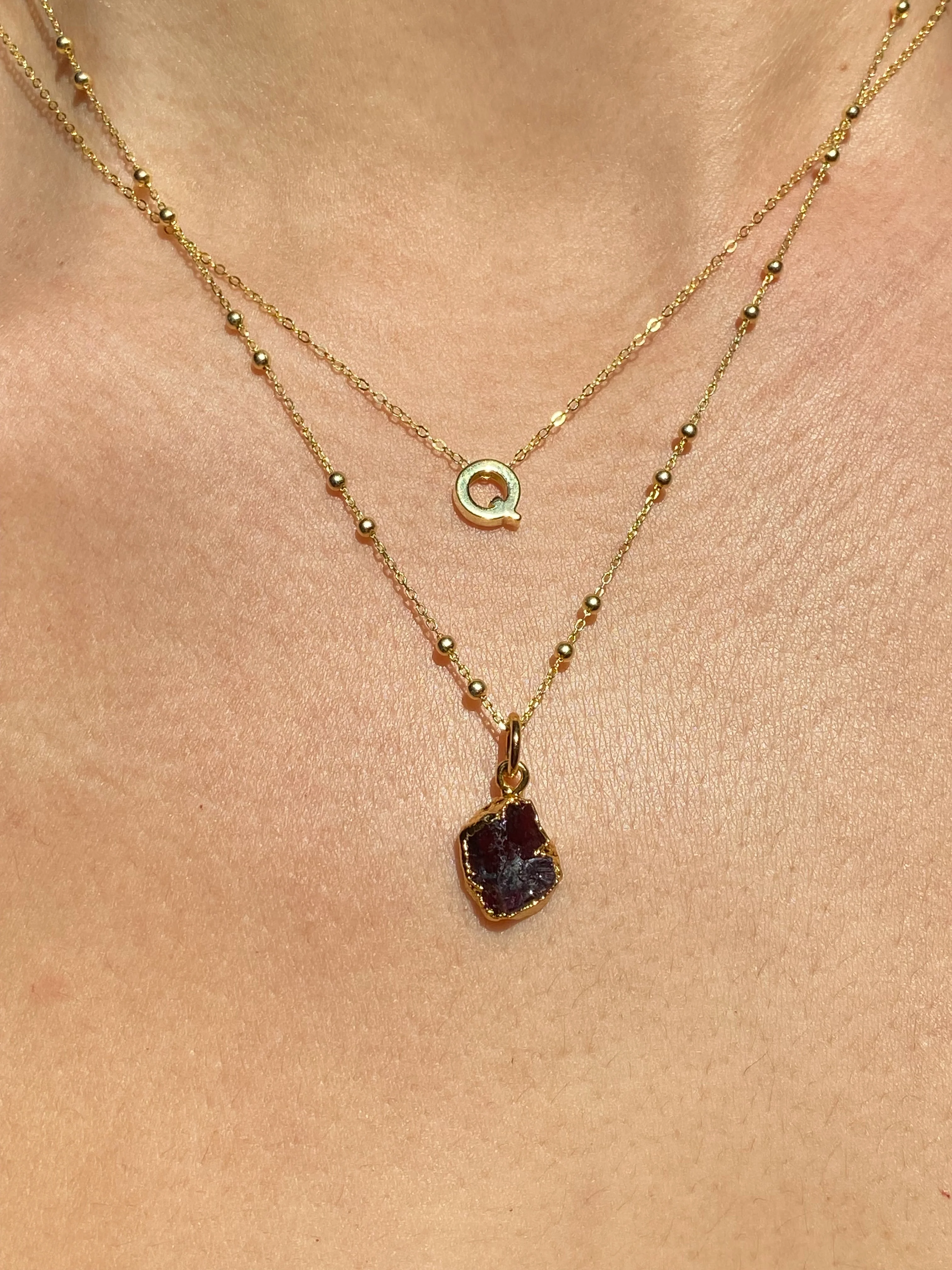 Initial & Garnet Necklace Set | January Birthstone - Image 17