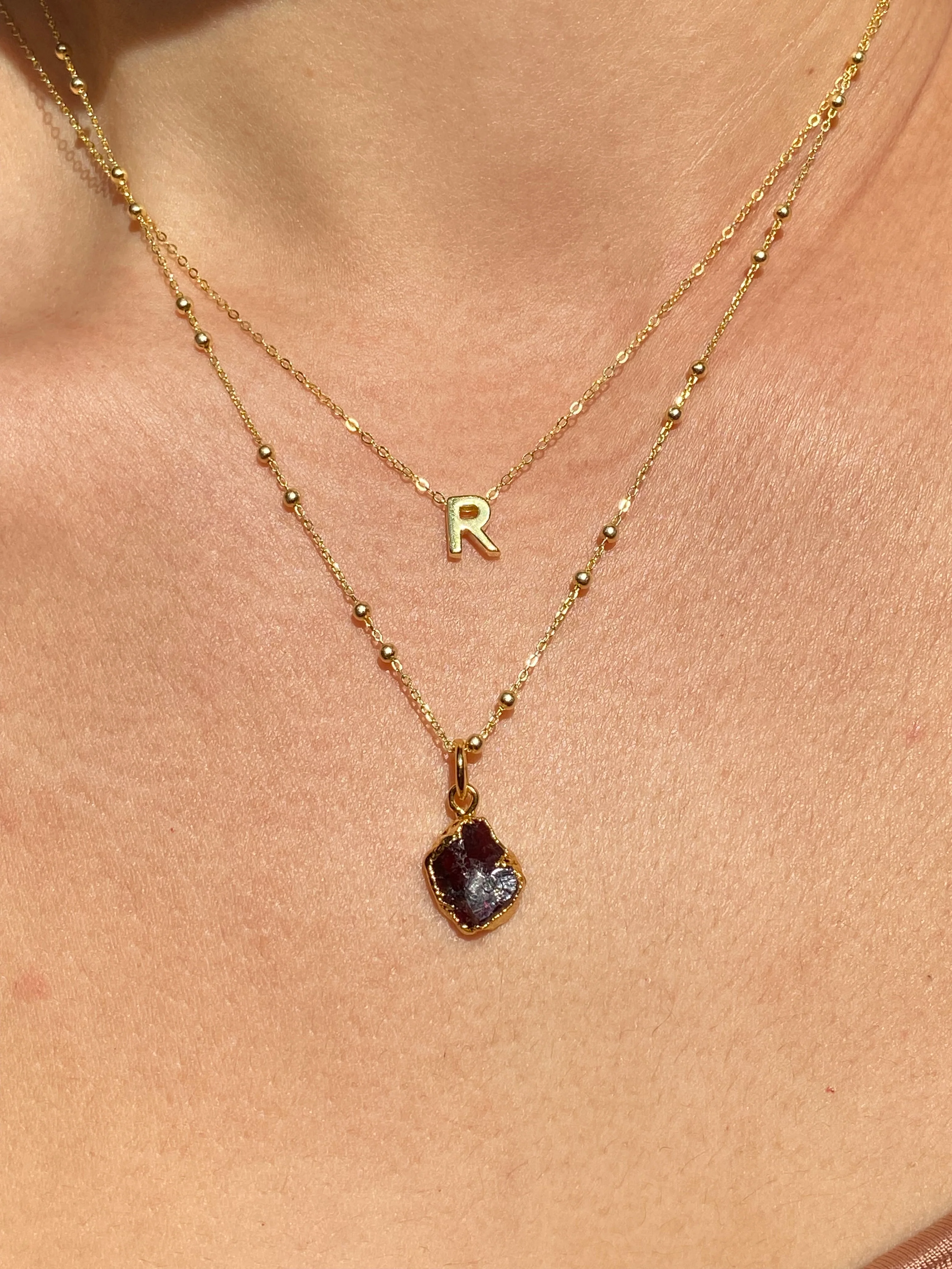 Initial & Garnet Necklace Set | January Birthstone - Image 18