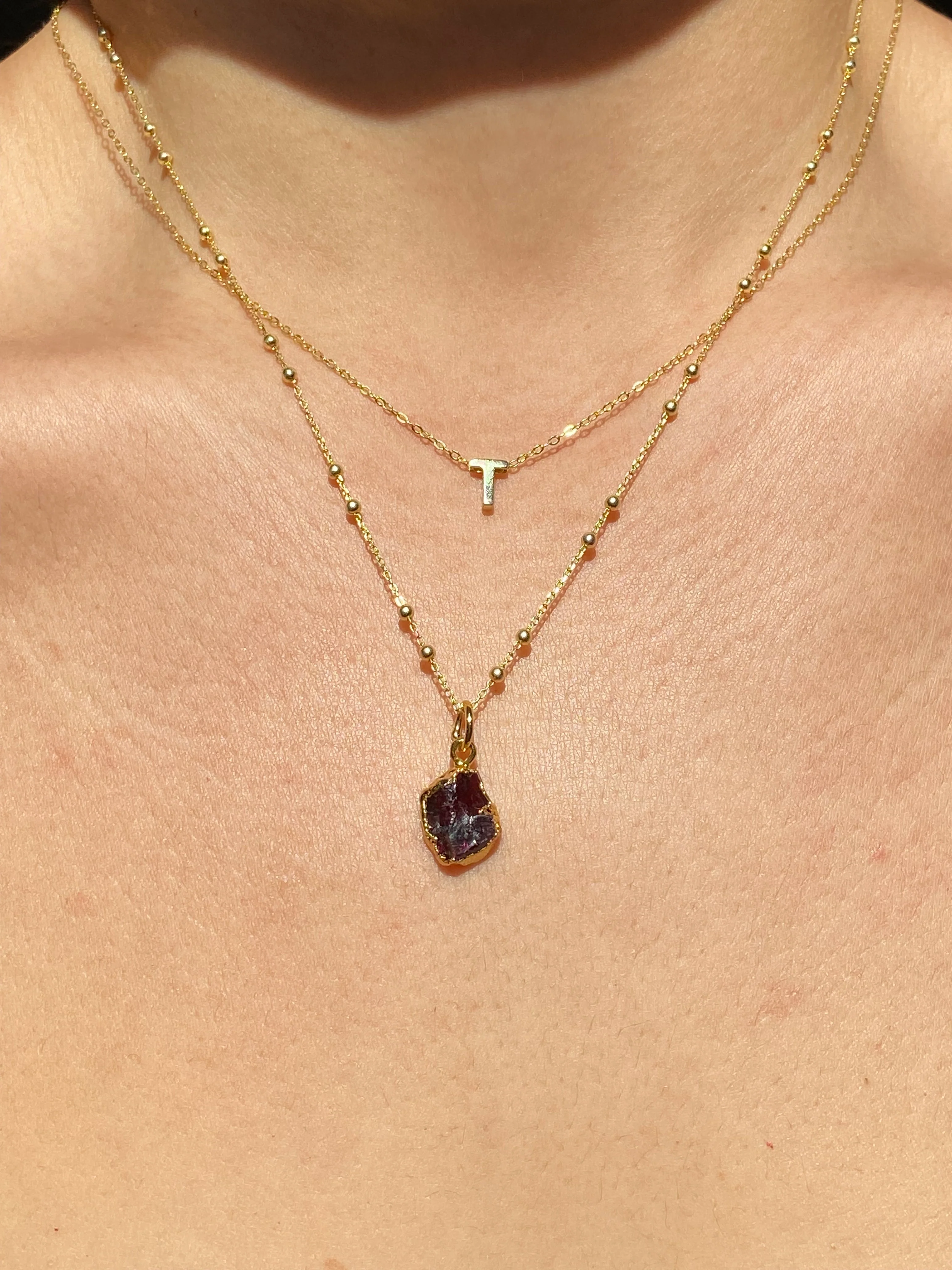 Initial & Garnet Necklace Set | January Birthstone - Image 20