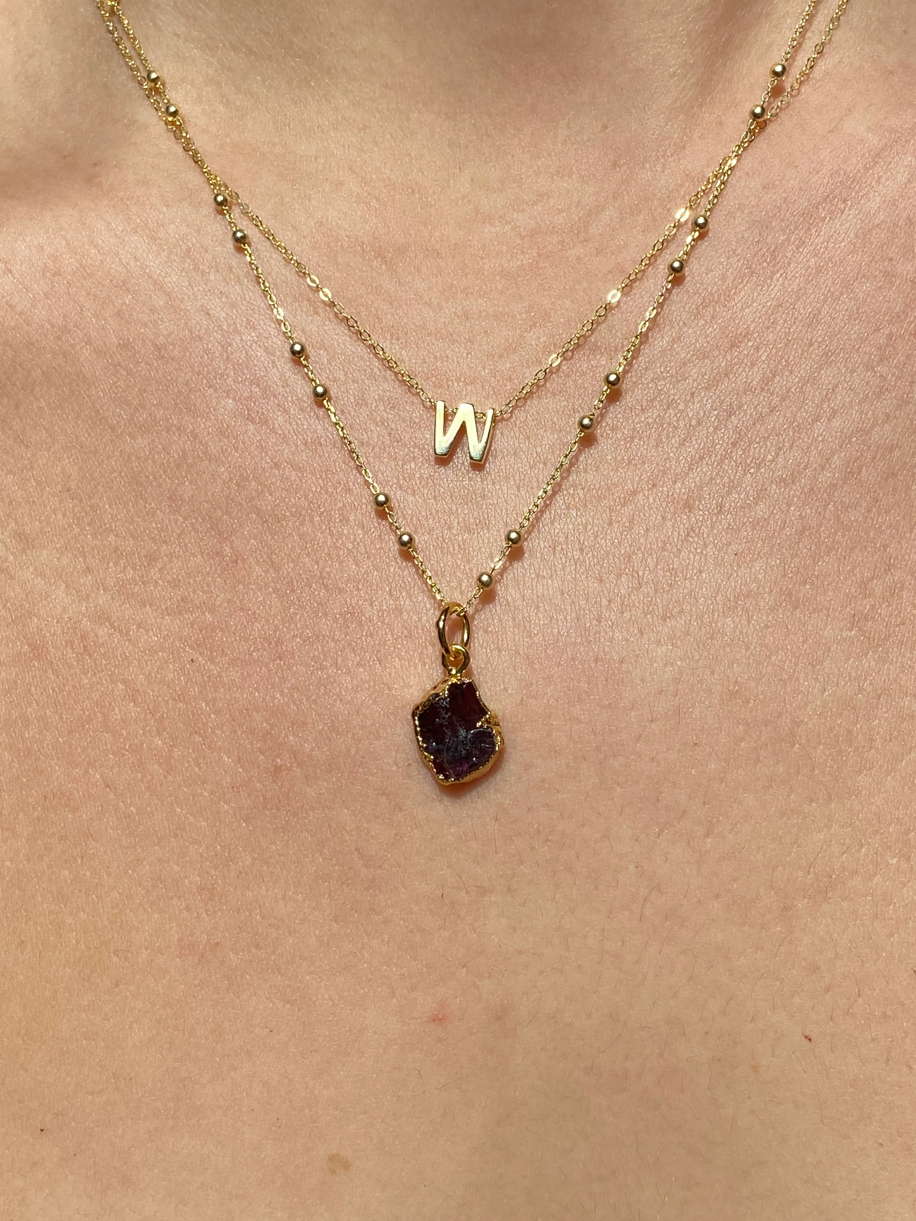 Initial & Garnet Necklace Set | January Birthstone - Image 23