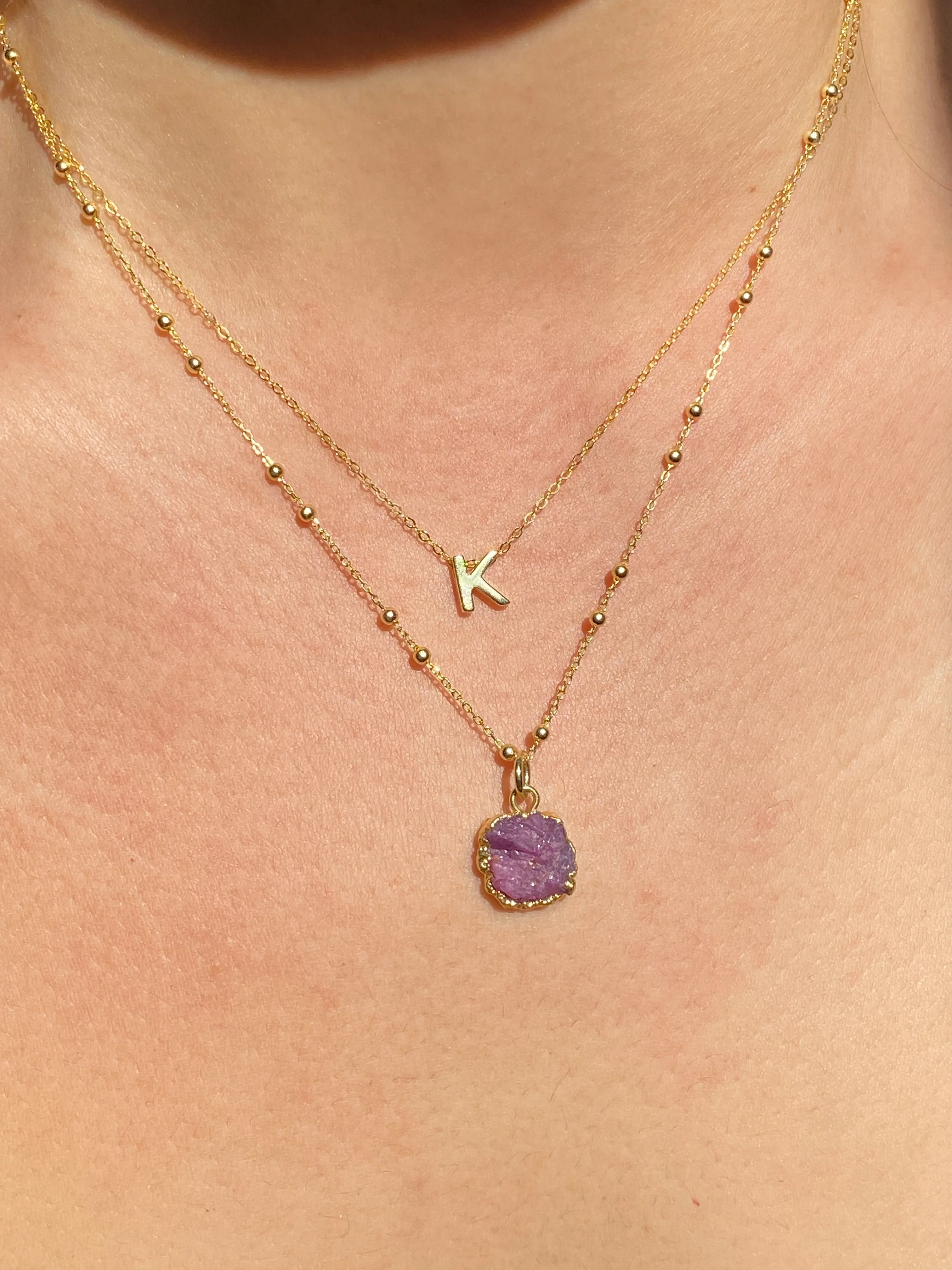 Initial & Ruby Necklace Set | July Birthstone - Image 10