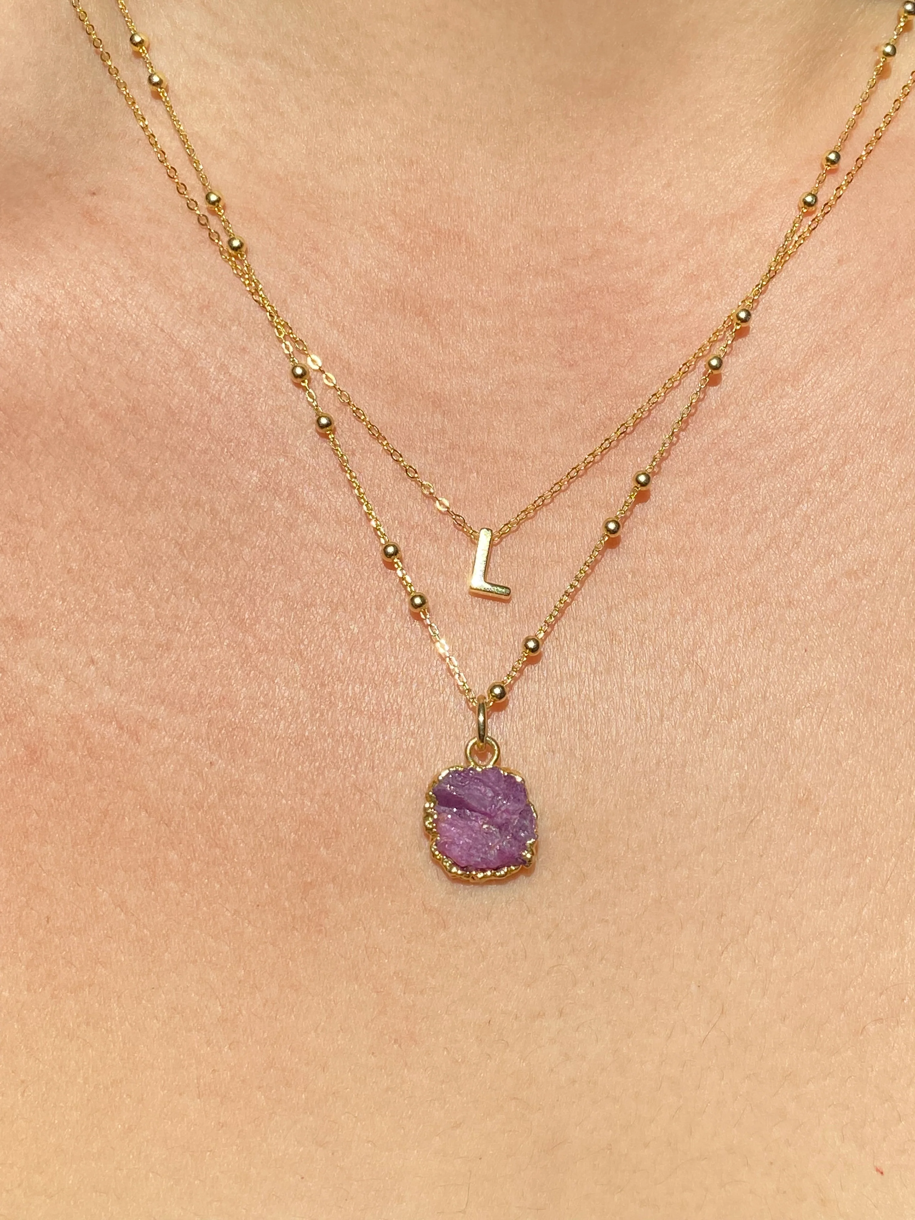 Initial & Ruby Necklace Set | July Birthstone - Image 11