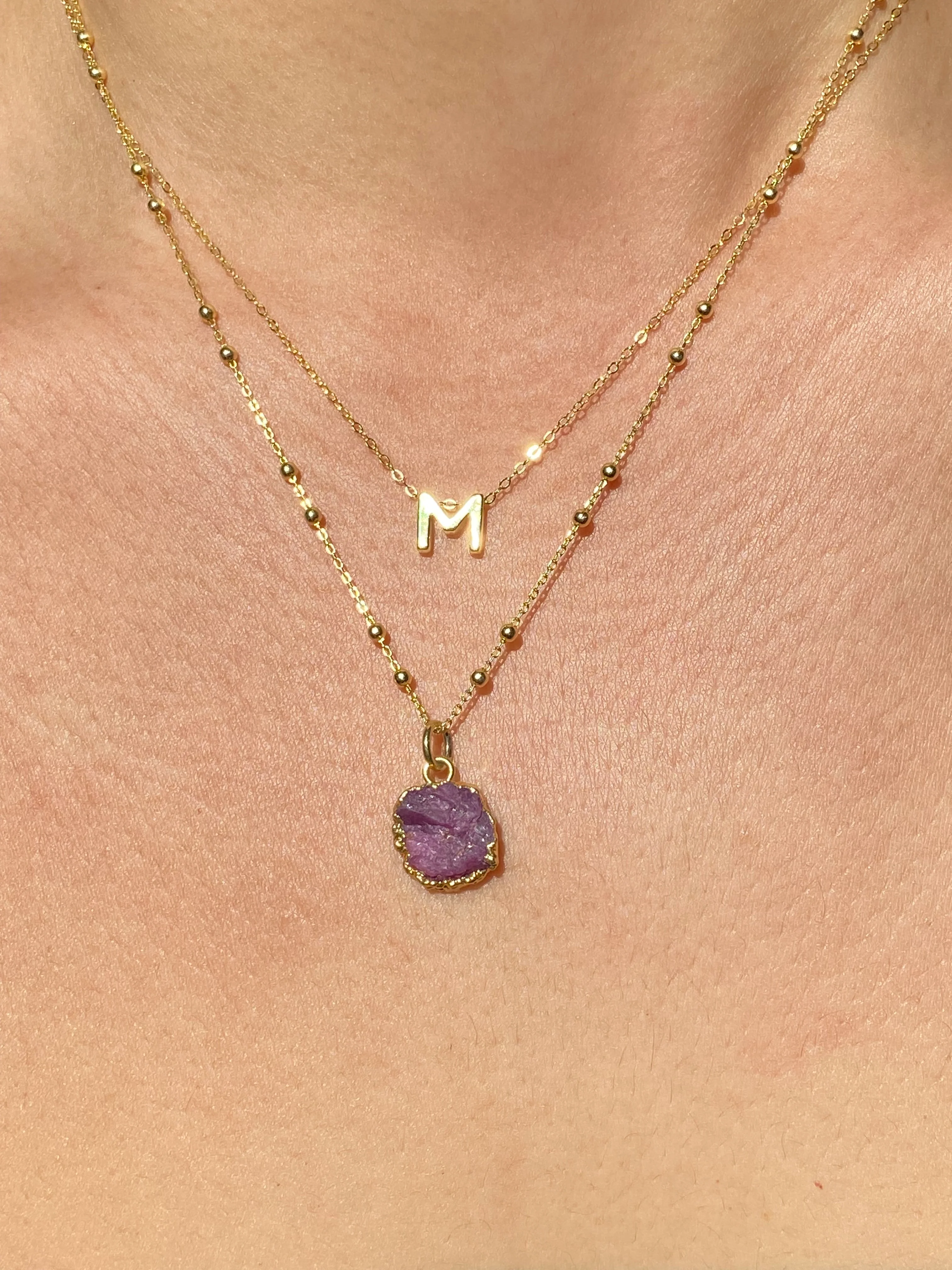 Initial & Ruby Necklace Set | July Birthstone - Image 12