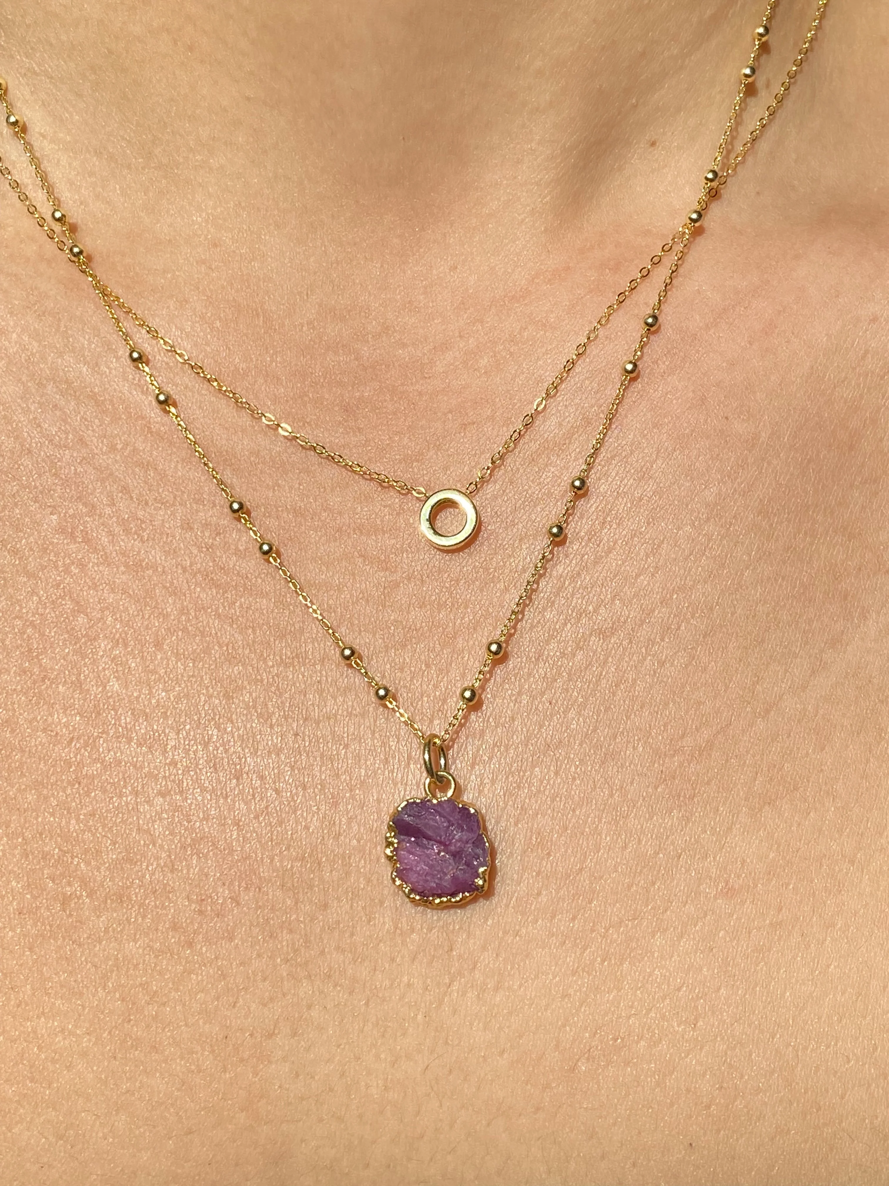 Initial & Ruby Necklace Set | July Birthstone - Image 13