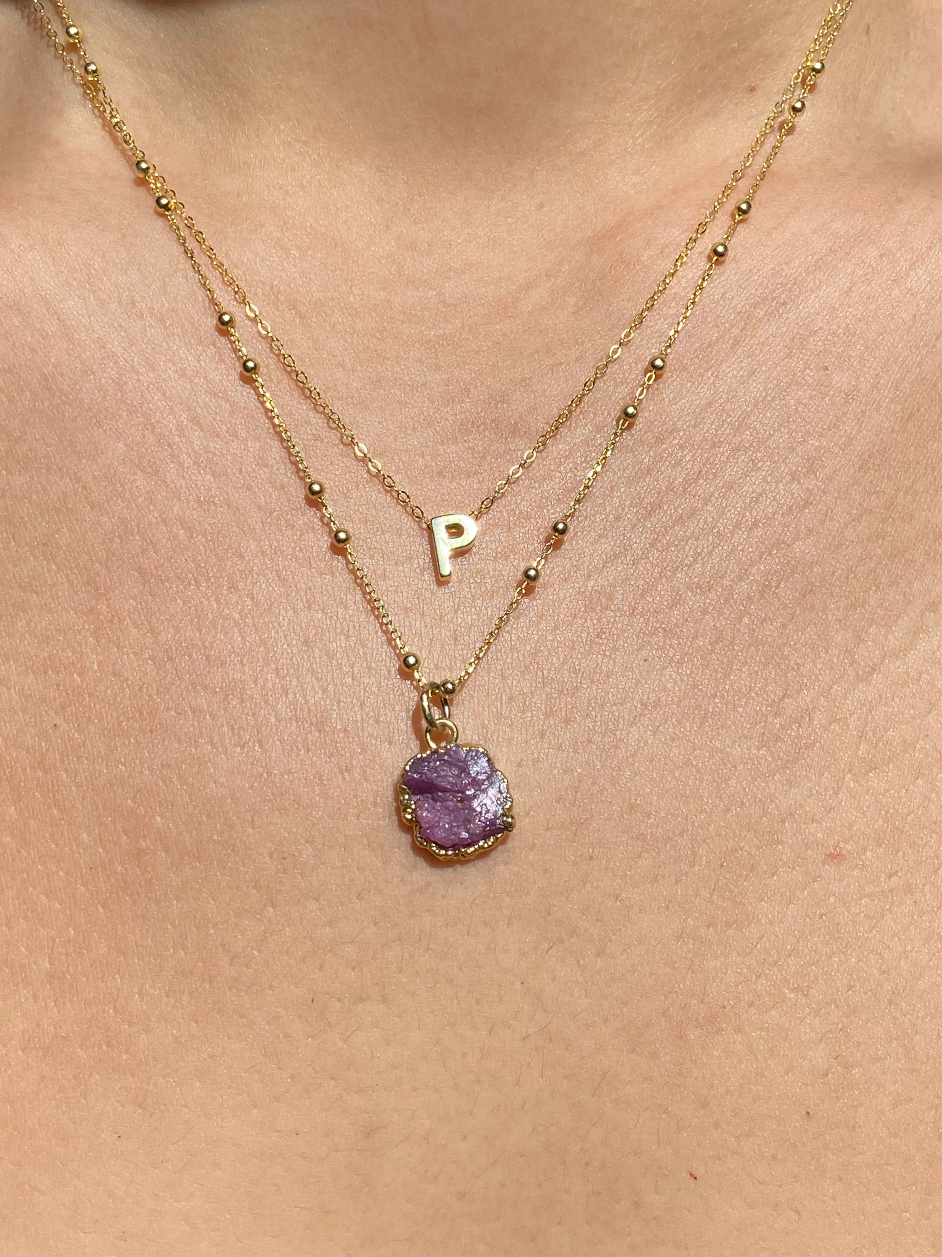 Initial & Ruby Necklace Set | July Birthstone - Image 14