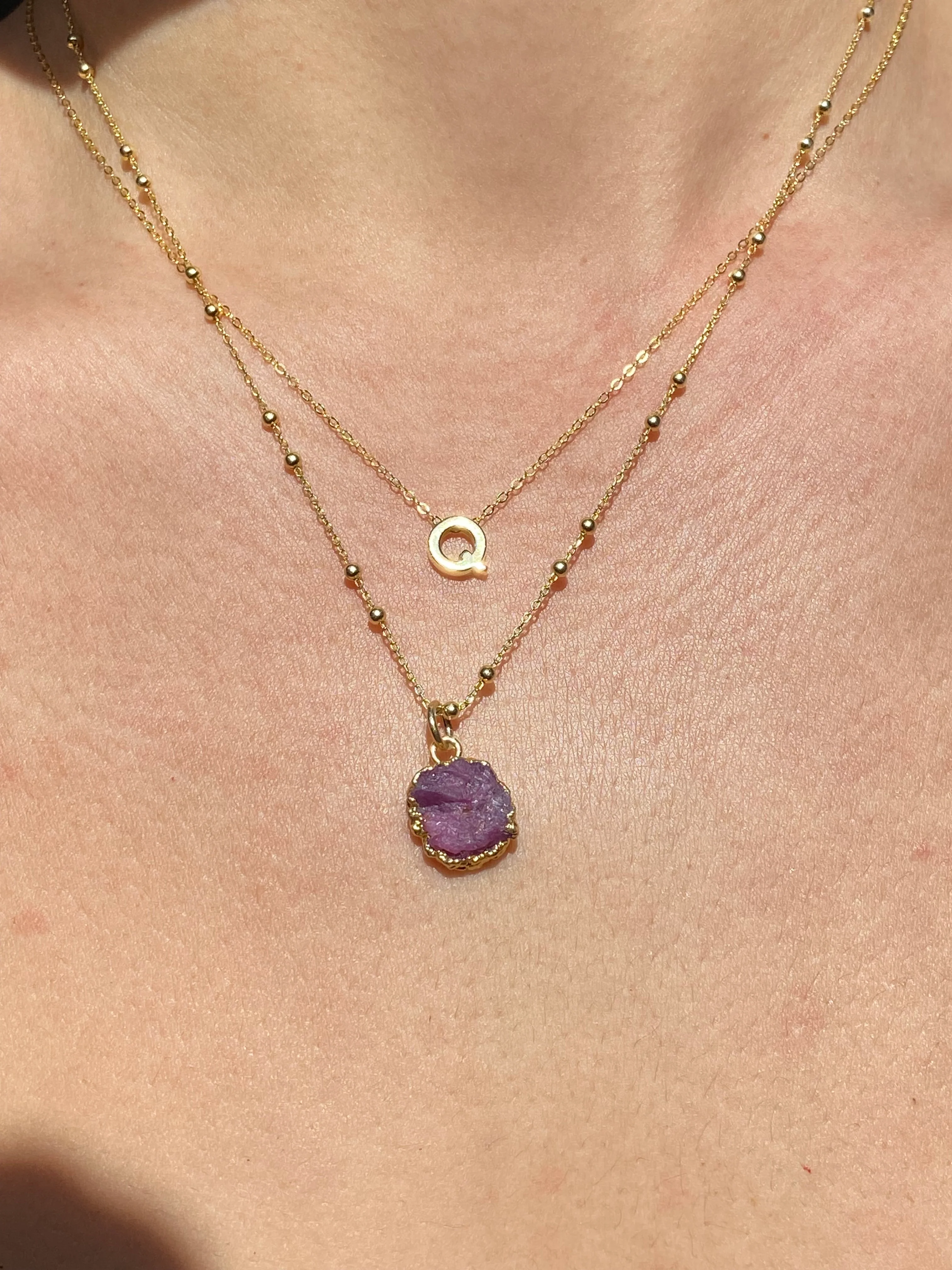 Initial & Ruby Necklace Set | July Birthstone - Image 15