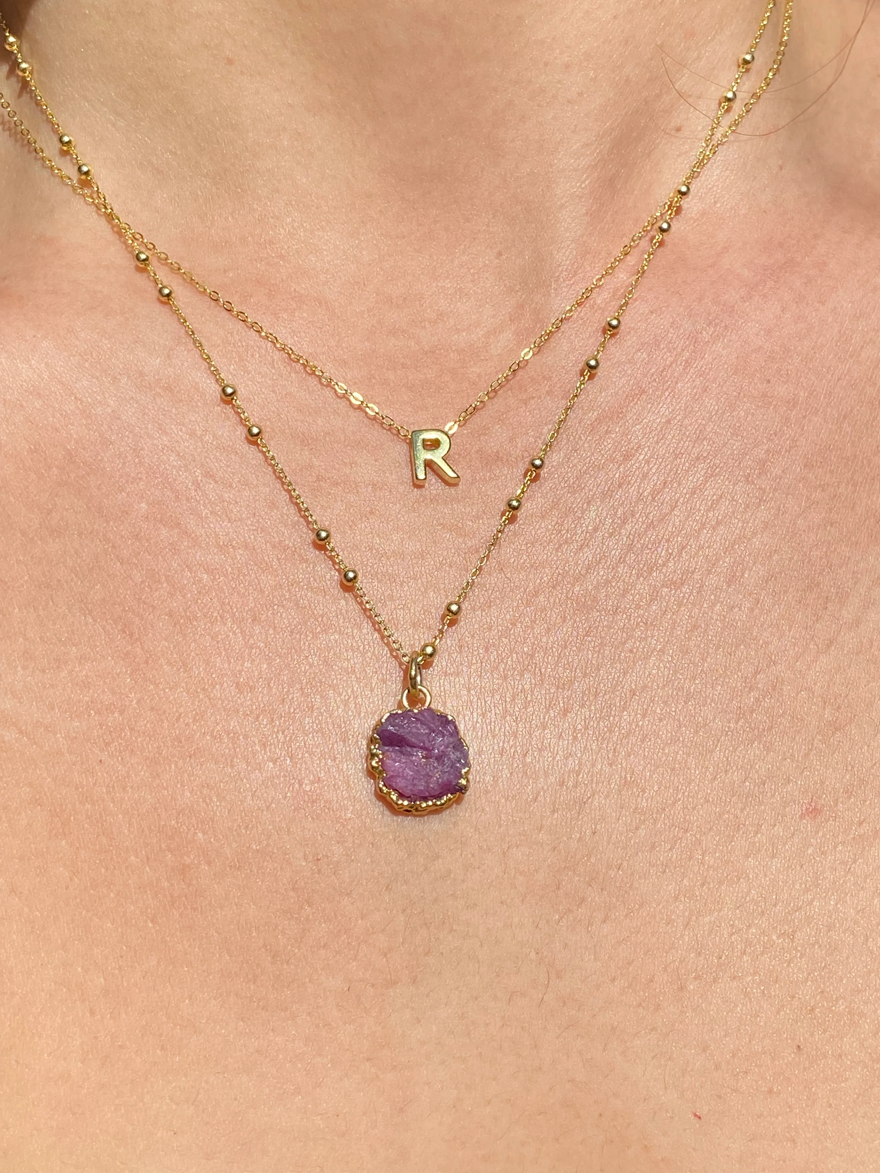 Initial & Ruby Necklace Set | July Birthstone - Image 16