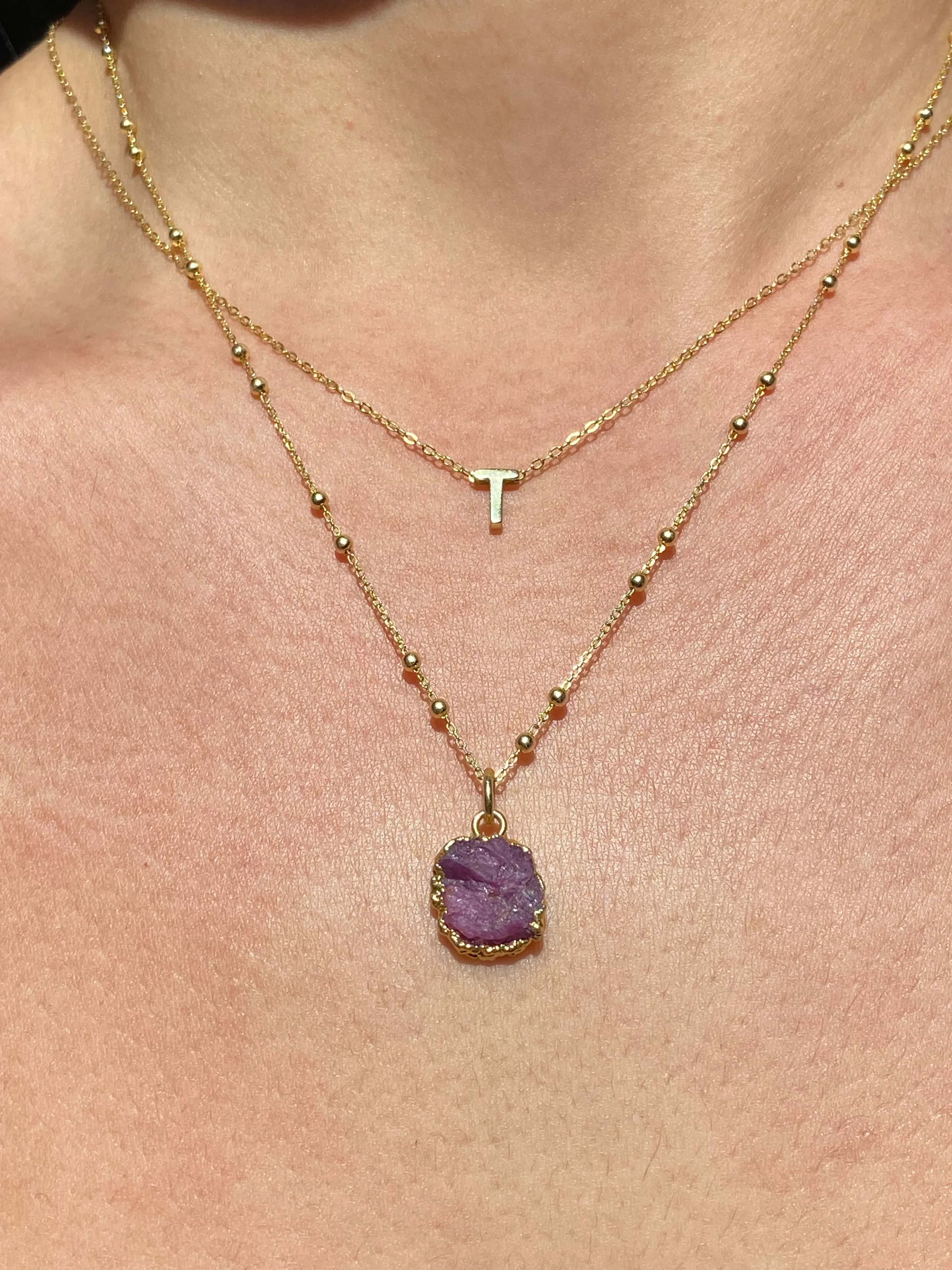 Initial & Ruby Necklace Set | July Birthstone - Image 18