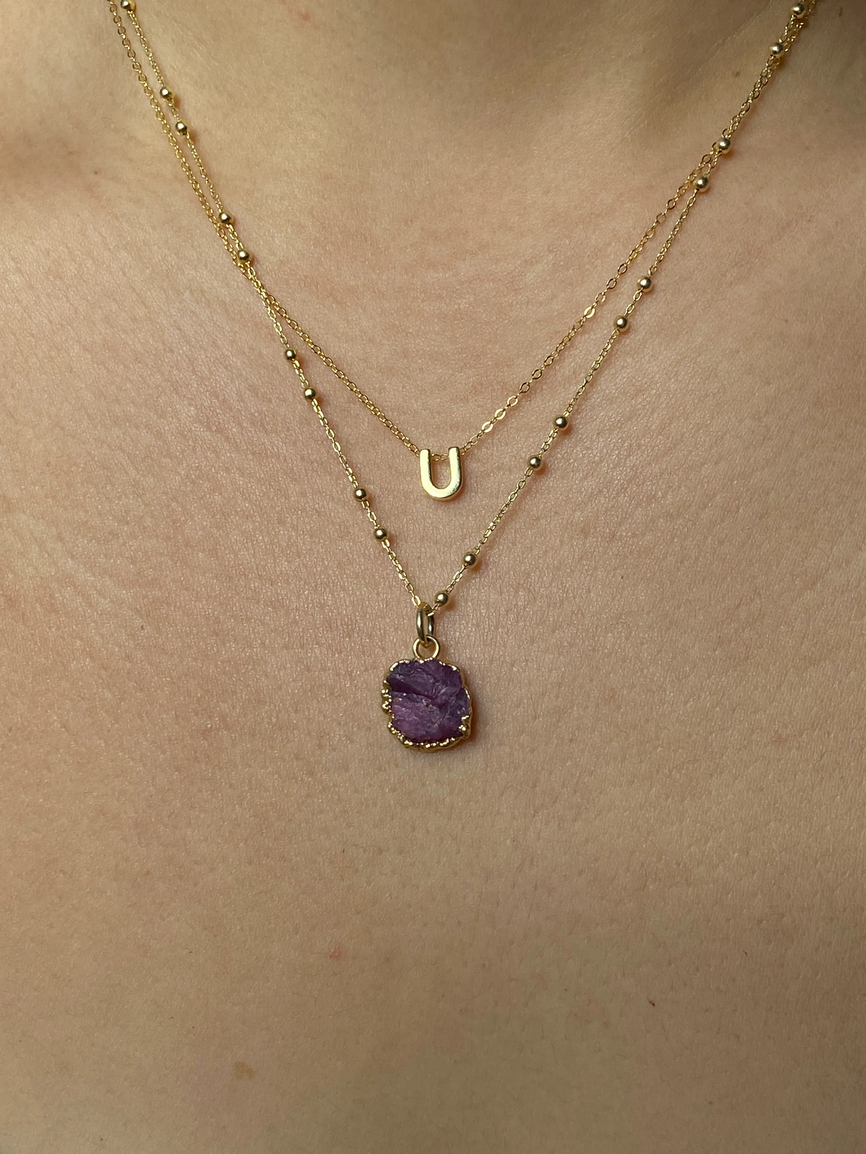 Initial & Ruby Necklace Set | July Birthstone - Image 19