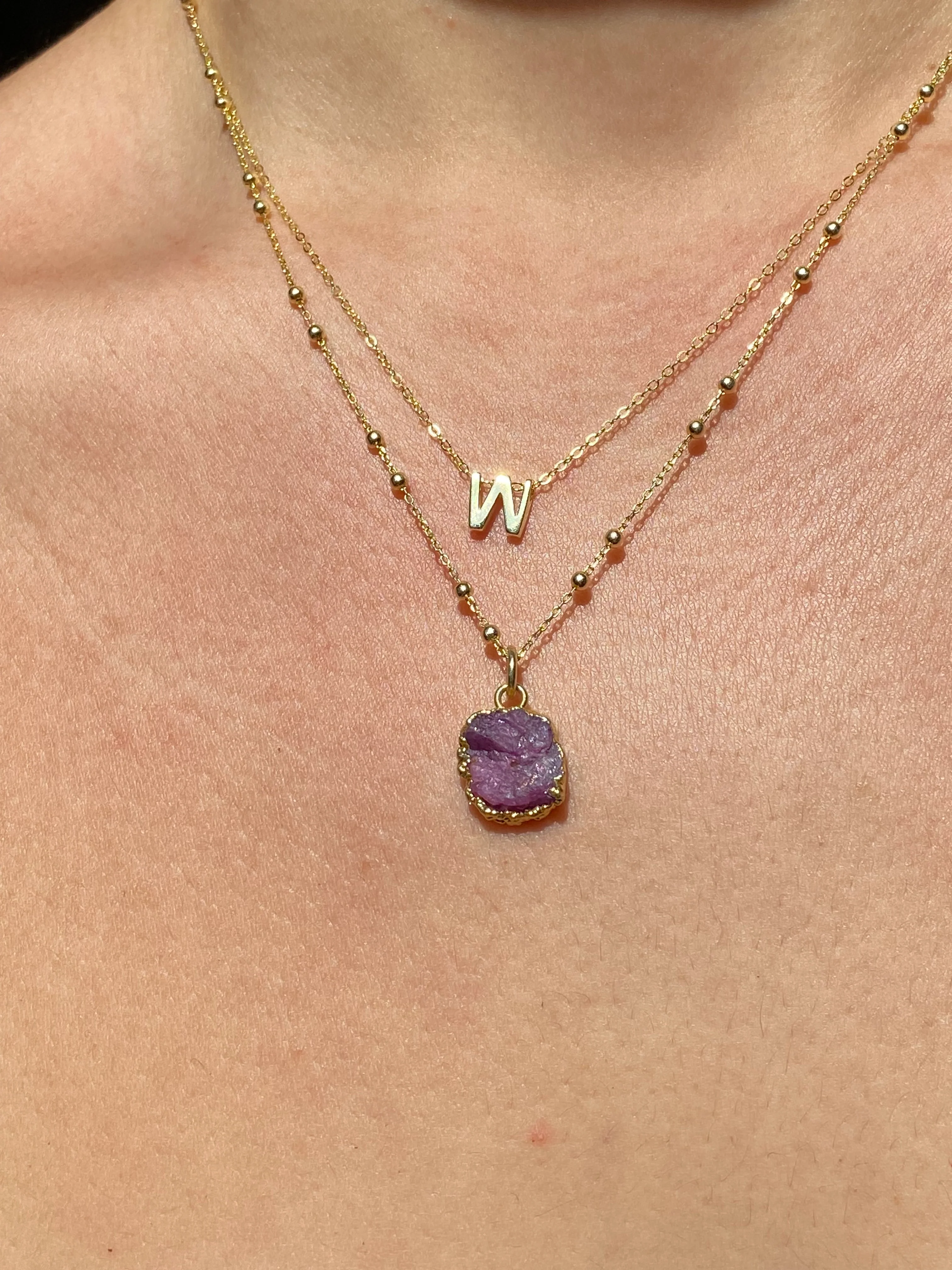 Initial & Ruby Necklace Set | July Birthstone - Image 21