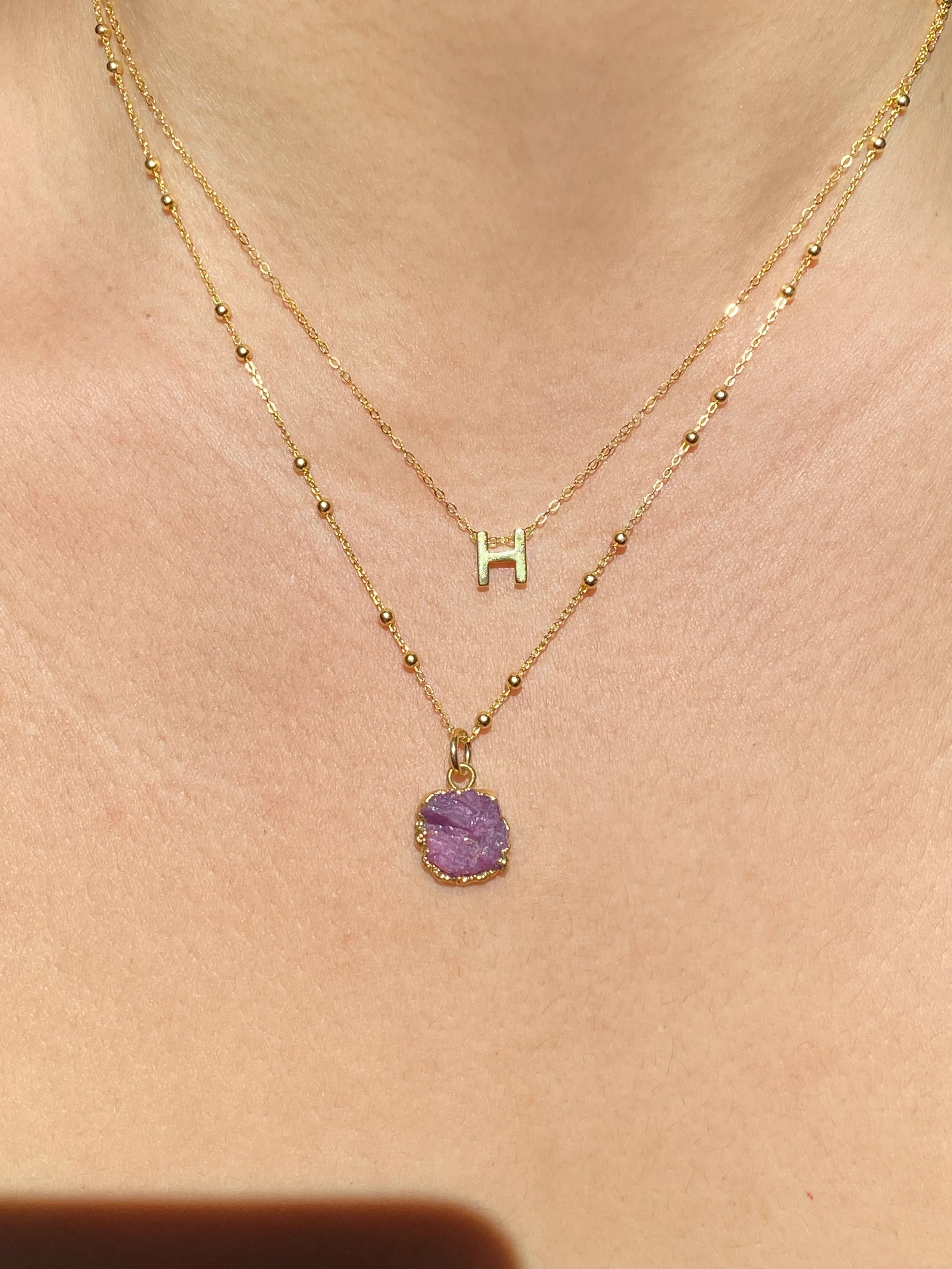 Initial & Ruby Necklace Set | July Birthstone - Image 7
