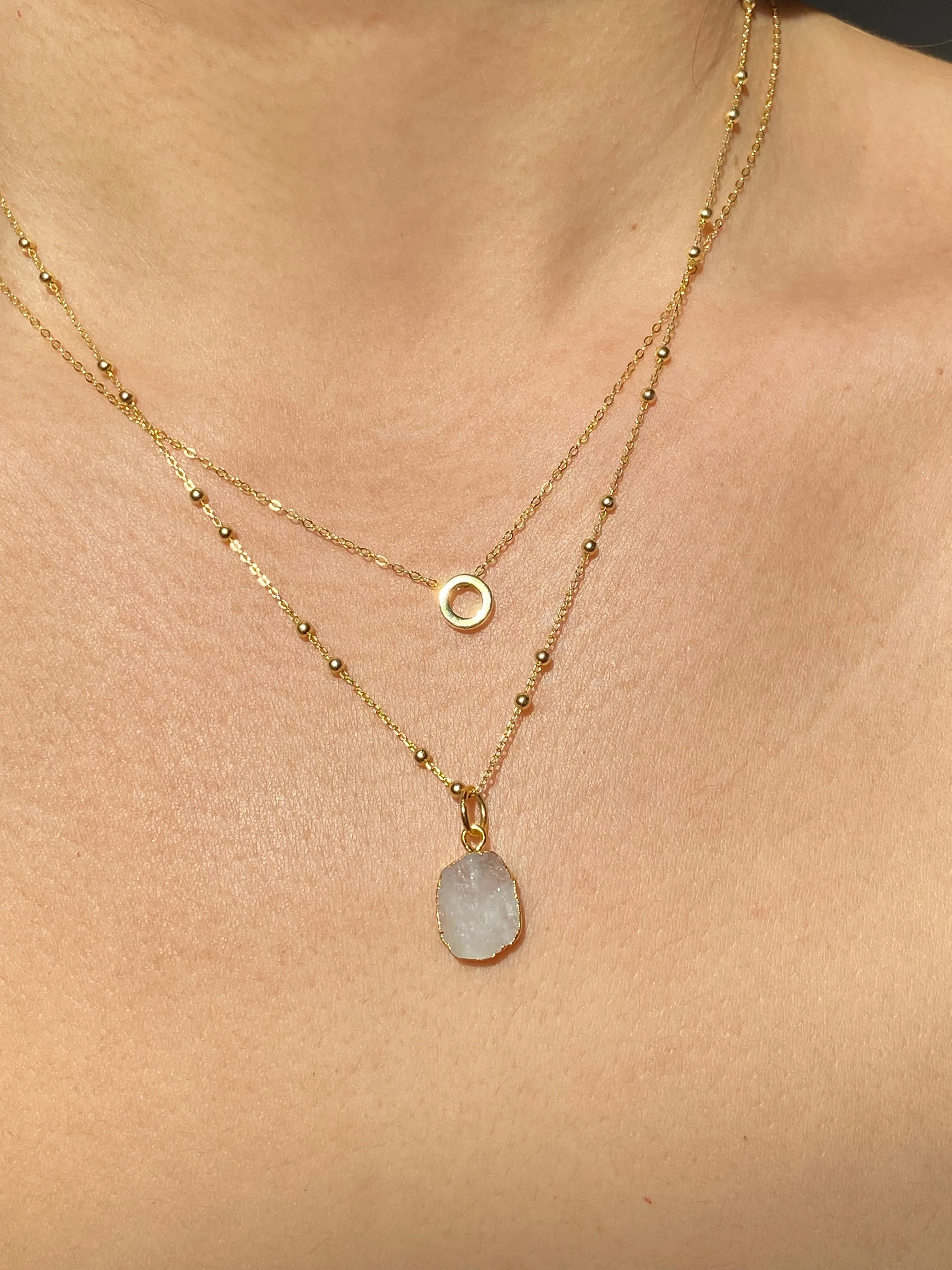 Initial & Moonstone Necklace Set | June Birthstone - Image 14