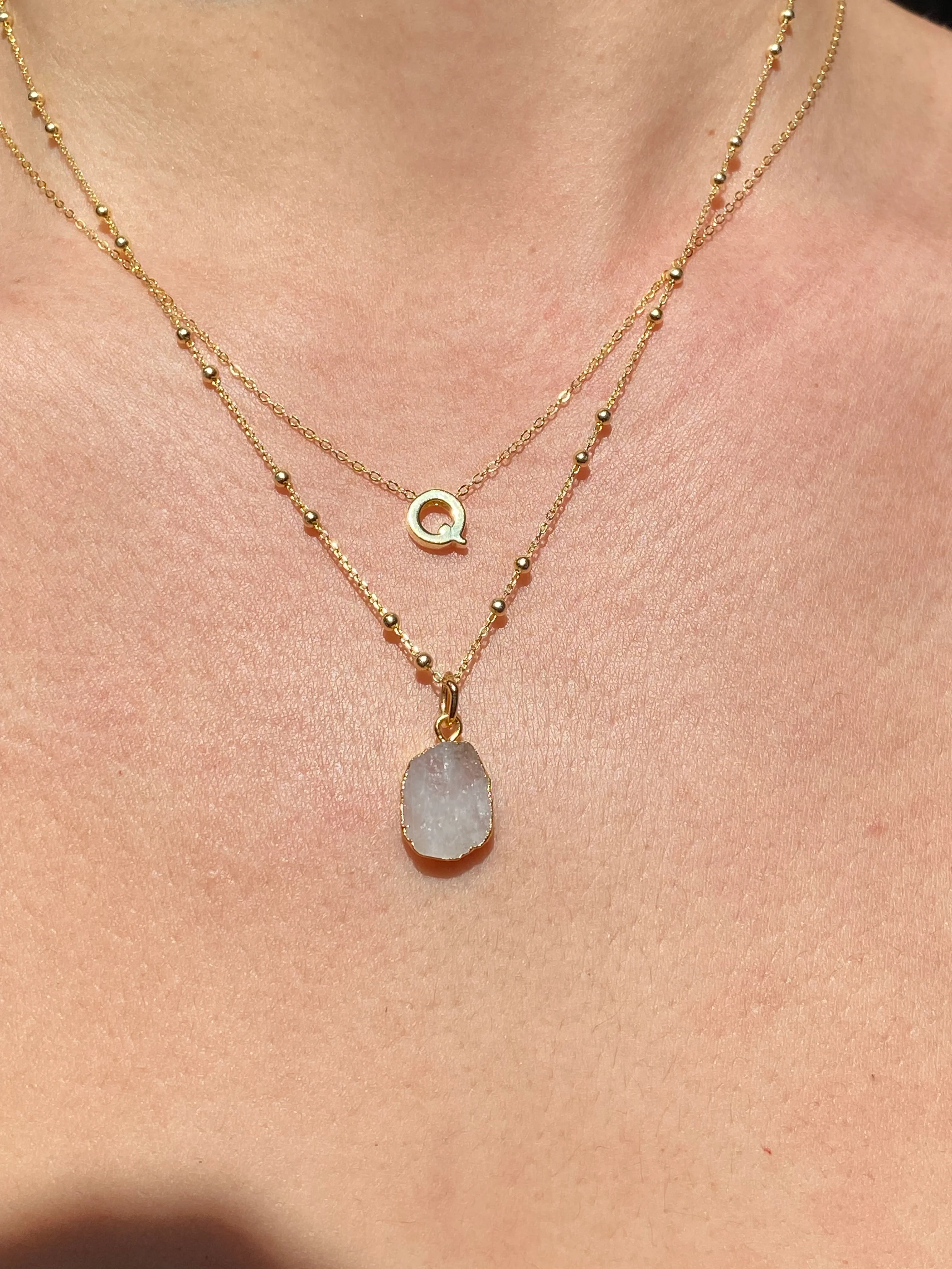 Initial & Moonstone Necklace Set | June Birthstone - Image 16