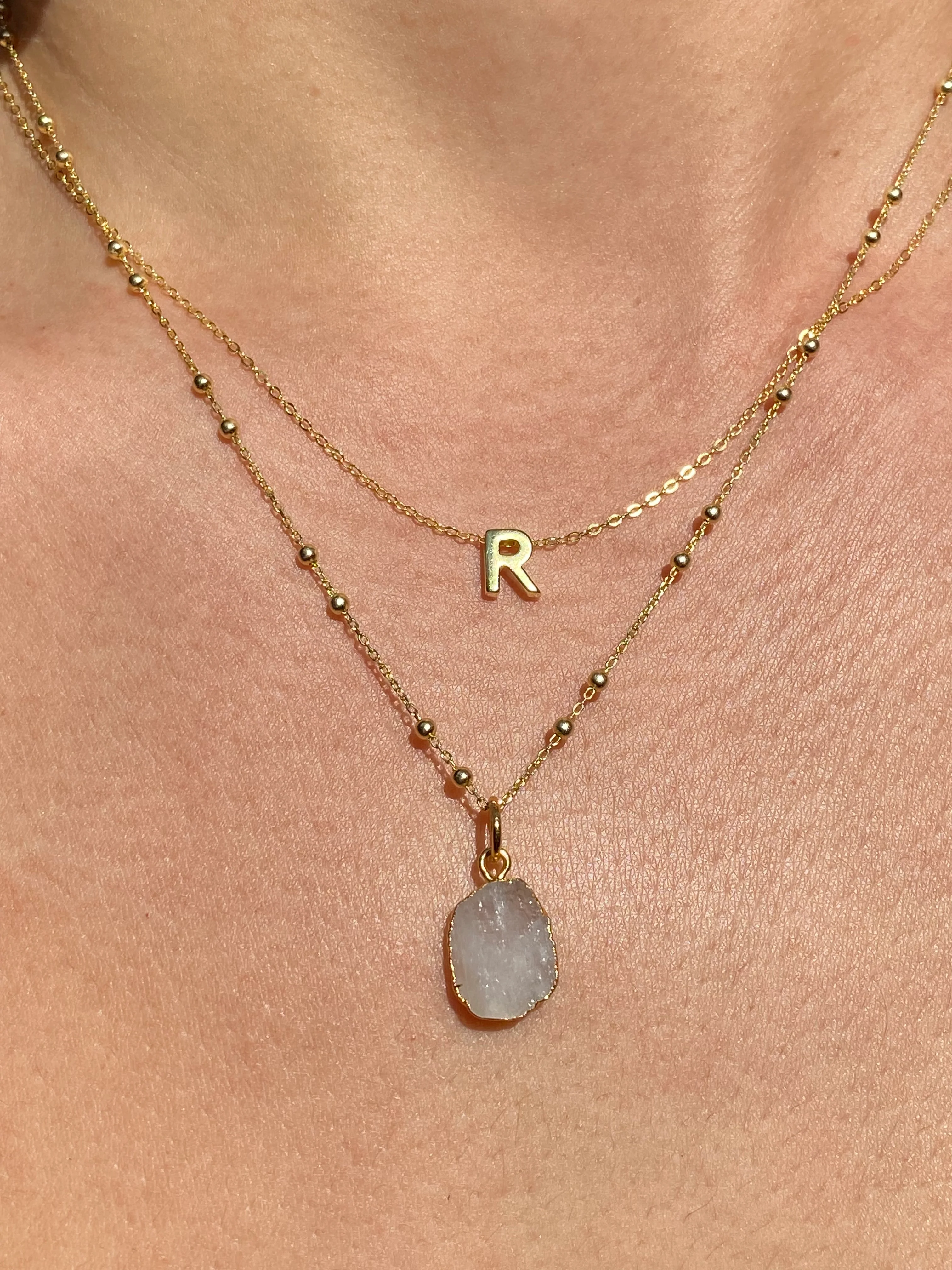Initial & Moonstone Necklace Set | June Birthstone - Image 17