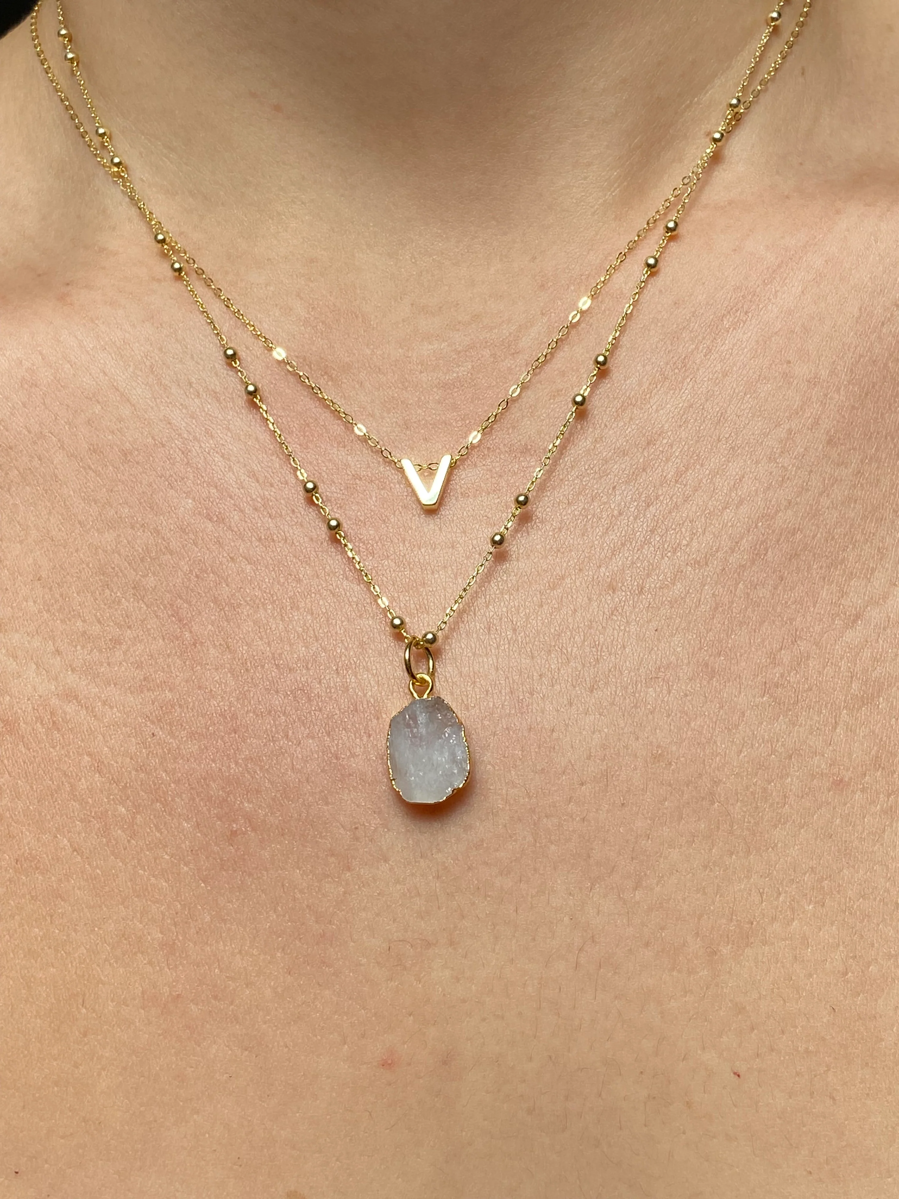 Initial & Moonstone Necklace Set | June Birthstone - Image 21