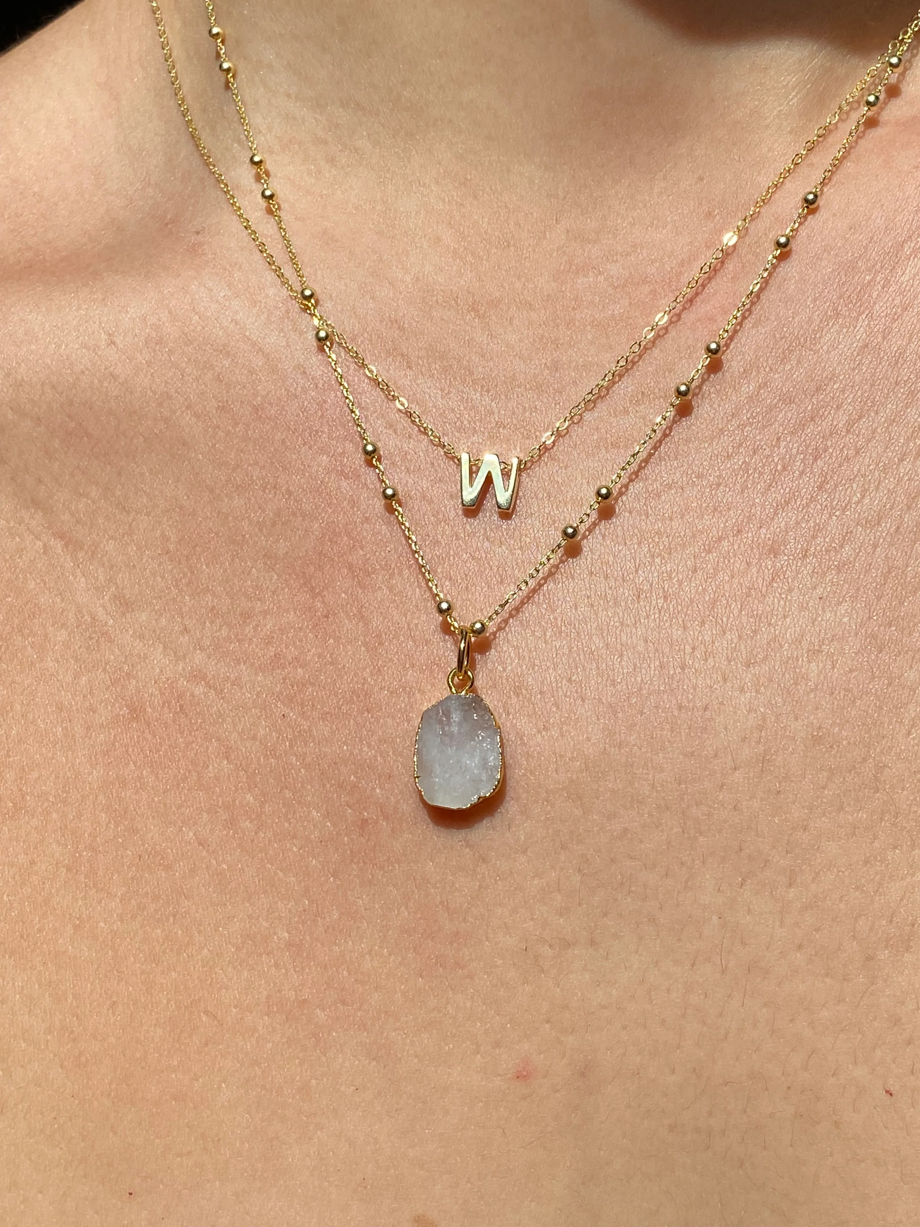 Initial & Moonstone Necklace Set | June Birthstone - Image 22