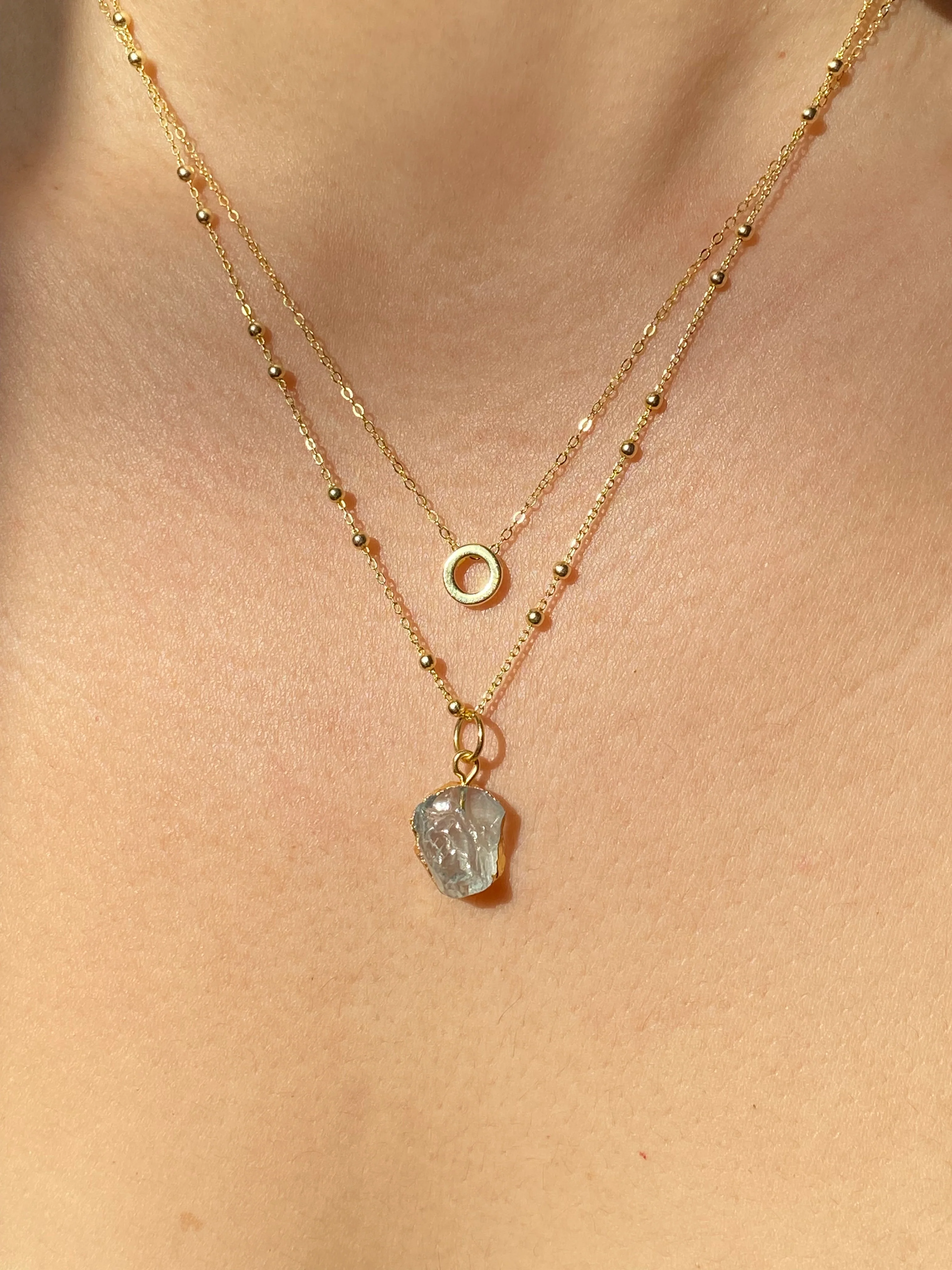 Initial & Aquamarine Necklace Set | March Birthstone - Image 14