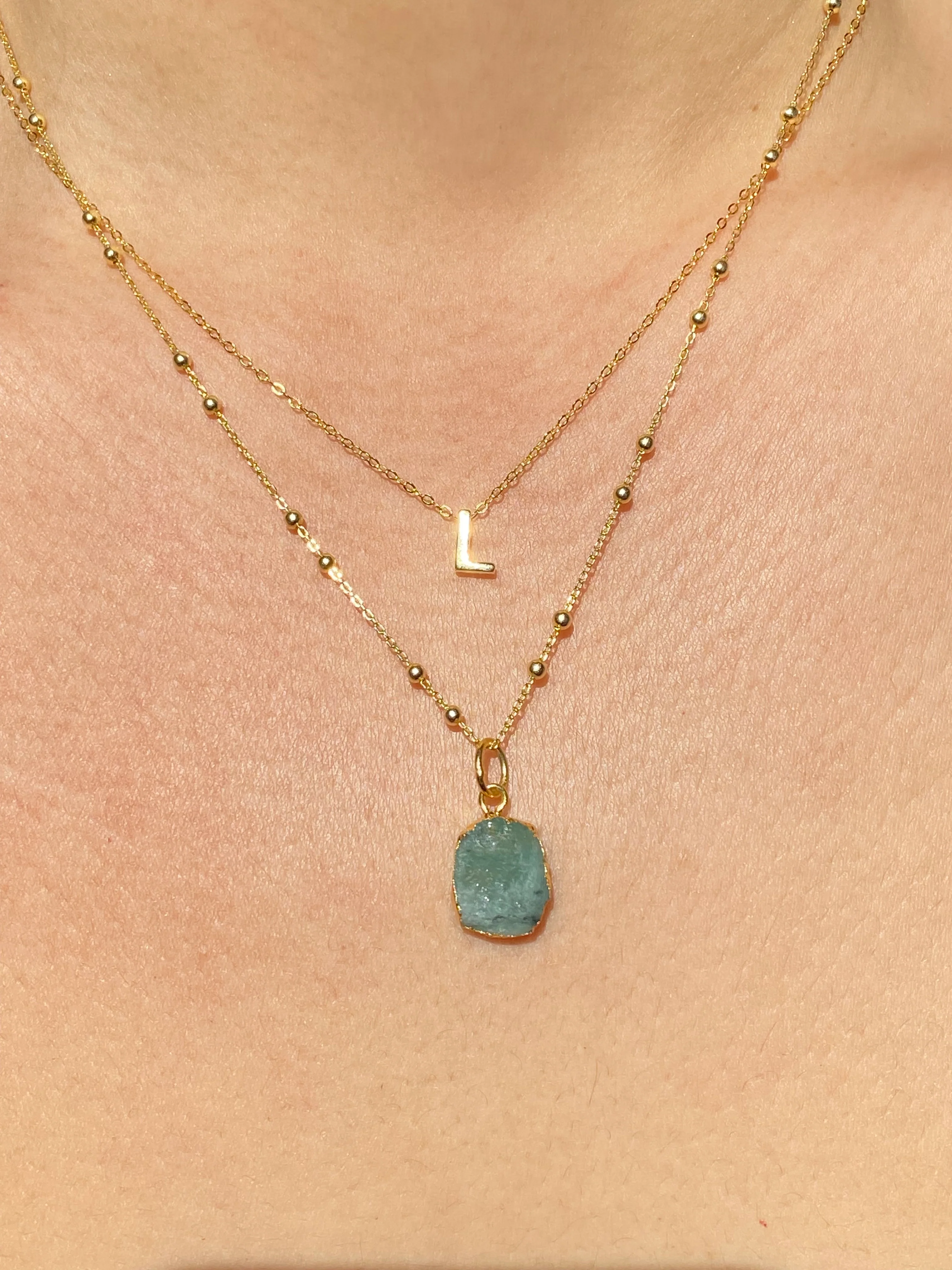Initial & Emerald Necklace Set | May Birthstone - Image 10