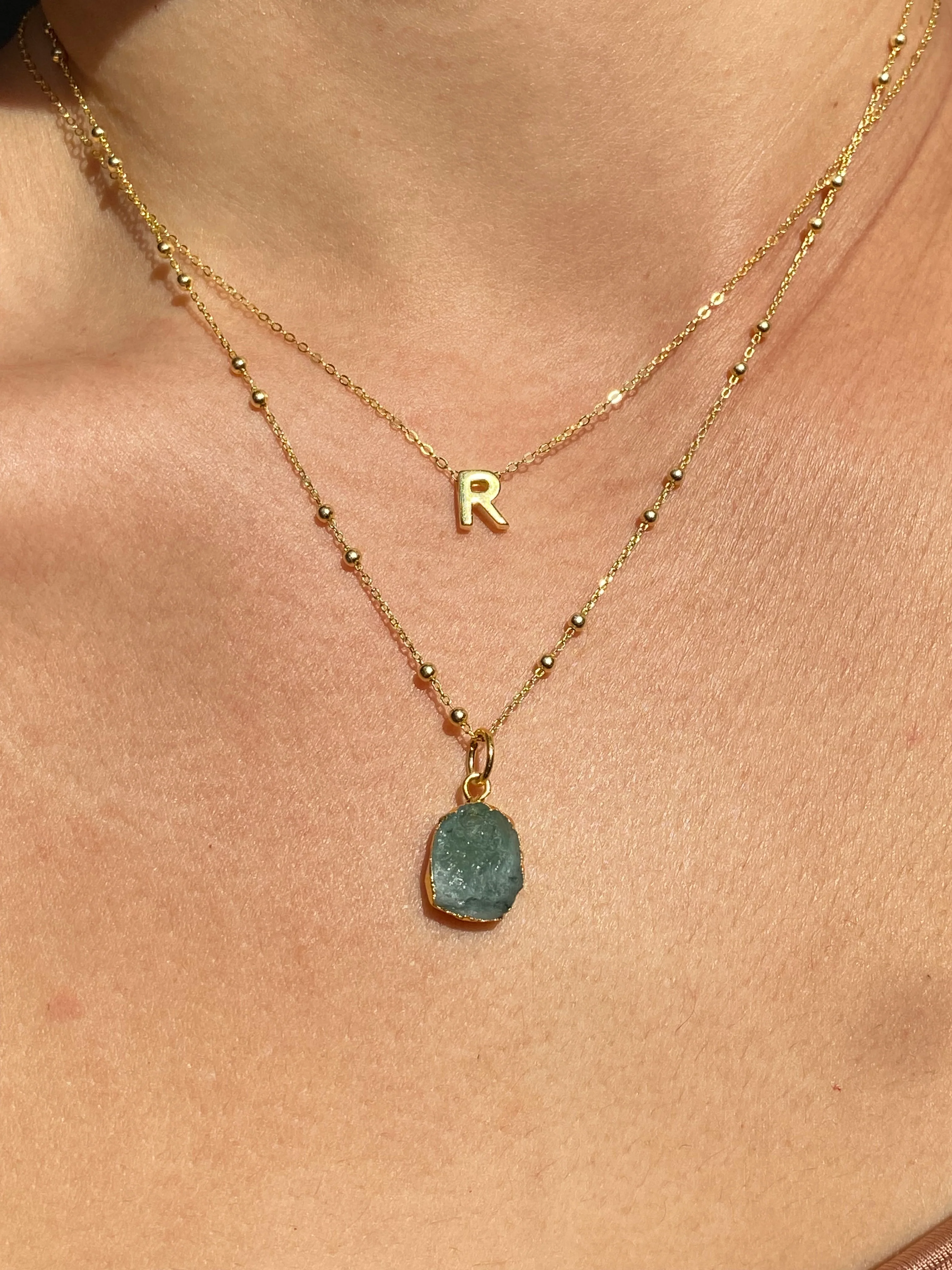 Initial & Emerald Necklace Set | May Birthstone - Image 15