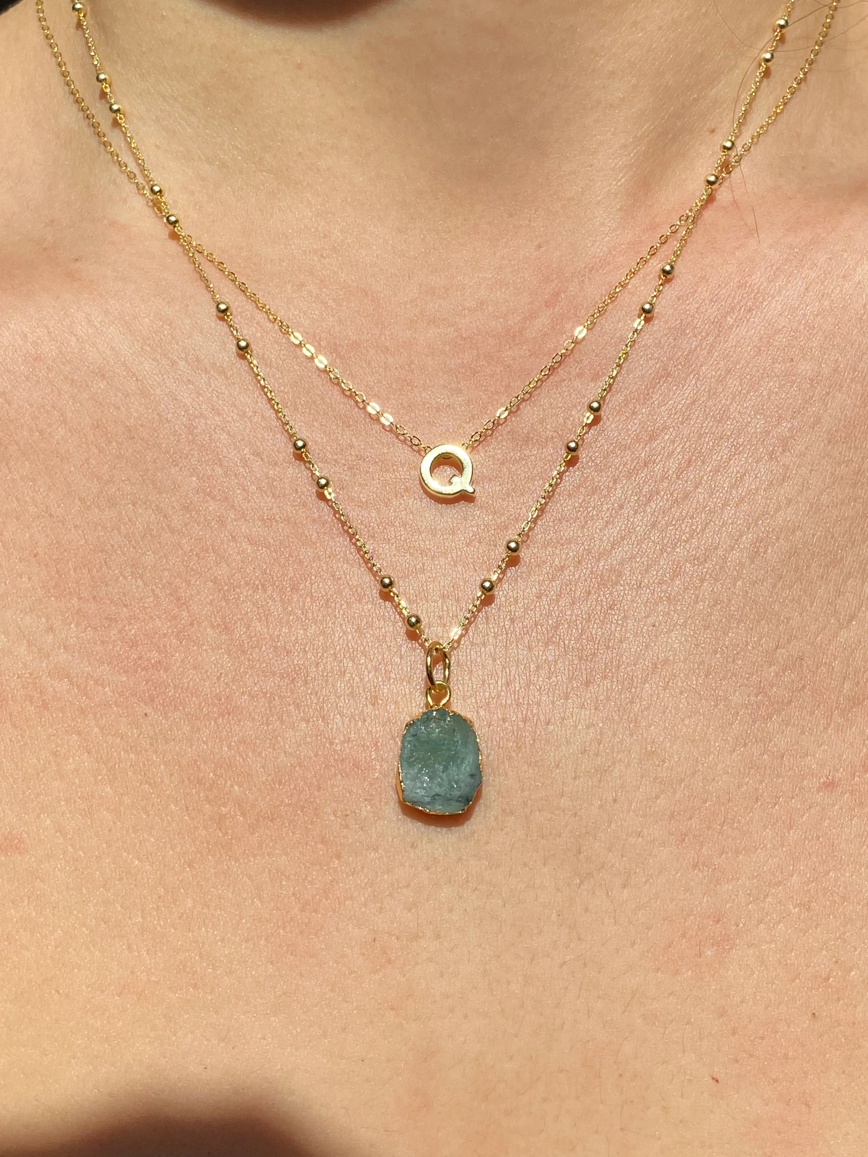 Initial & Emerald Necklace Set | May Birthstone - Image 16