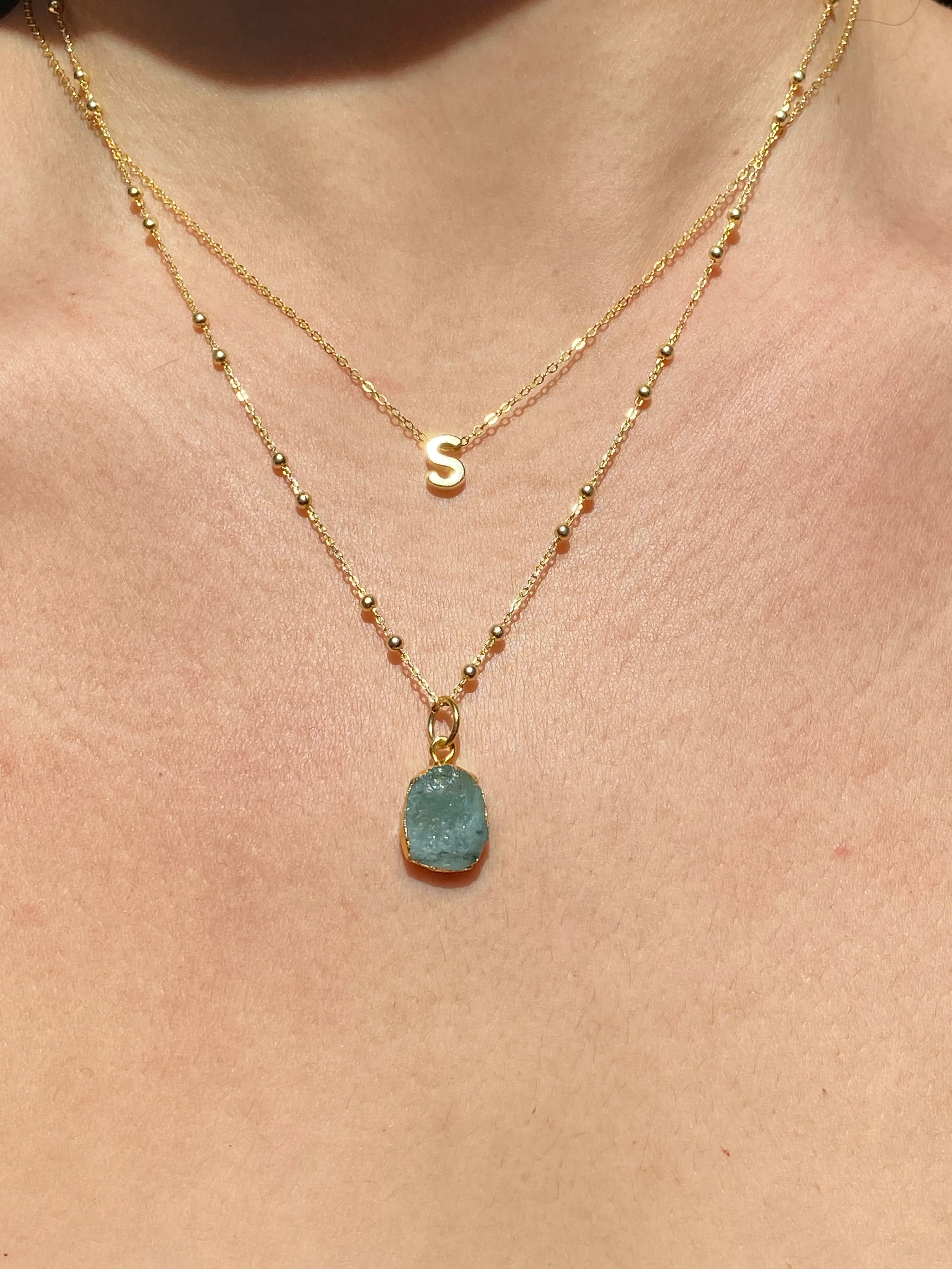 Initial & Emerald Necklace Set | May Birthstone - Image 17