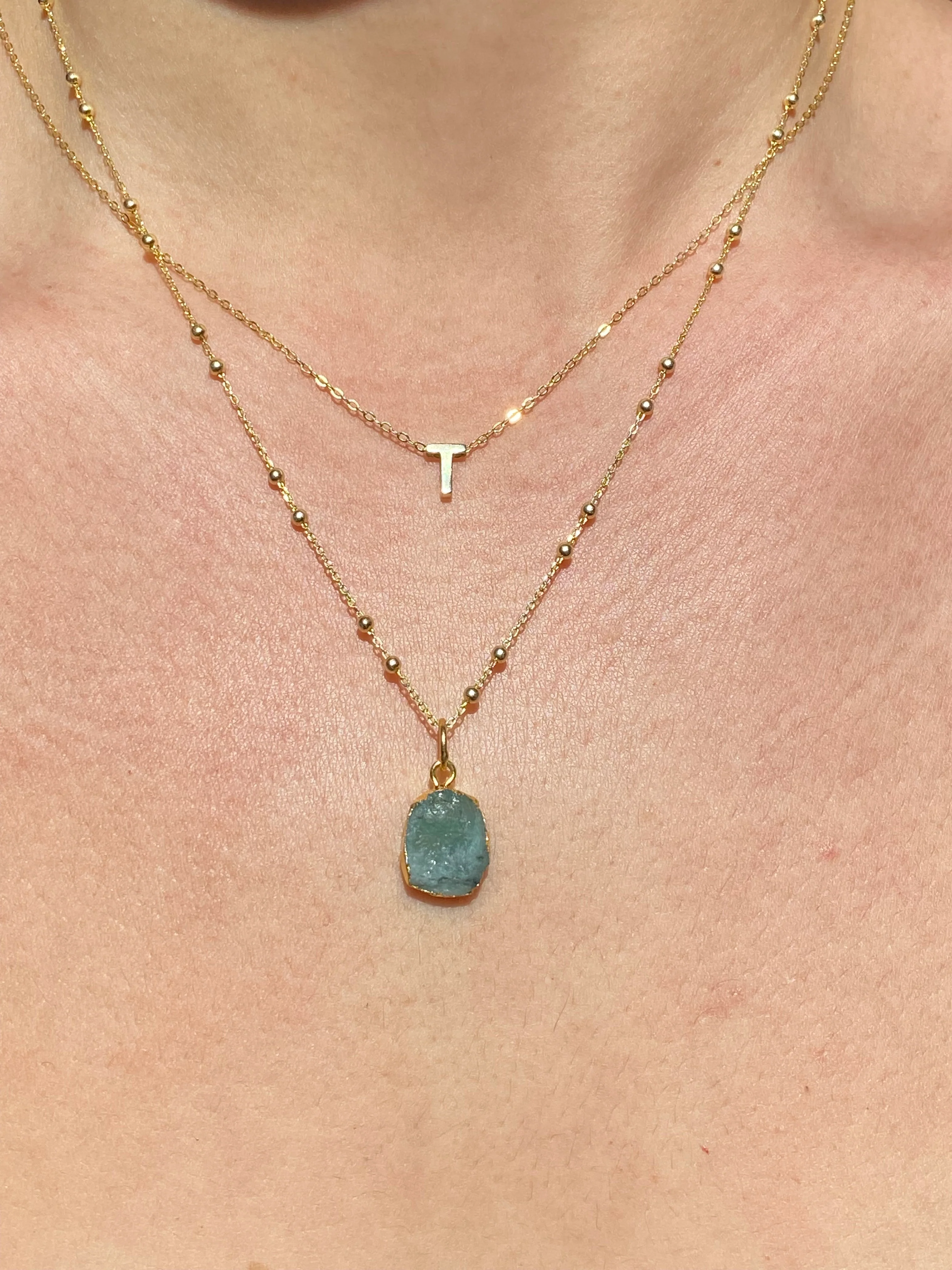 Initial & Emerald Necklace Set | May Birthstone - Image 18