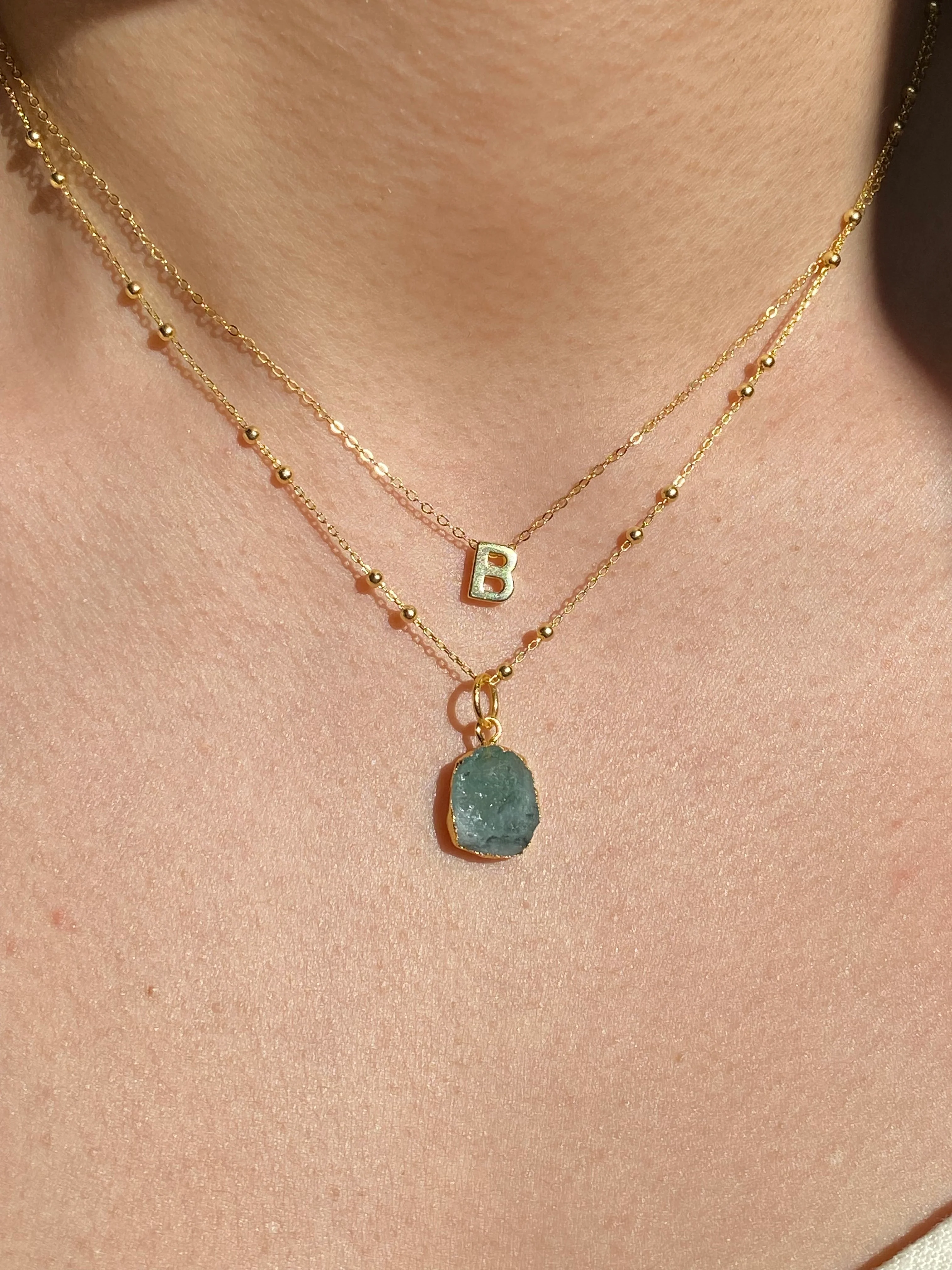 Initial & Emerald Necklace Set | May Birthstone - Image 19