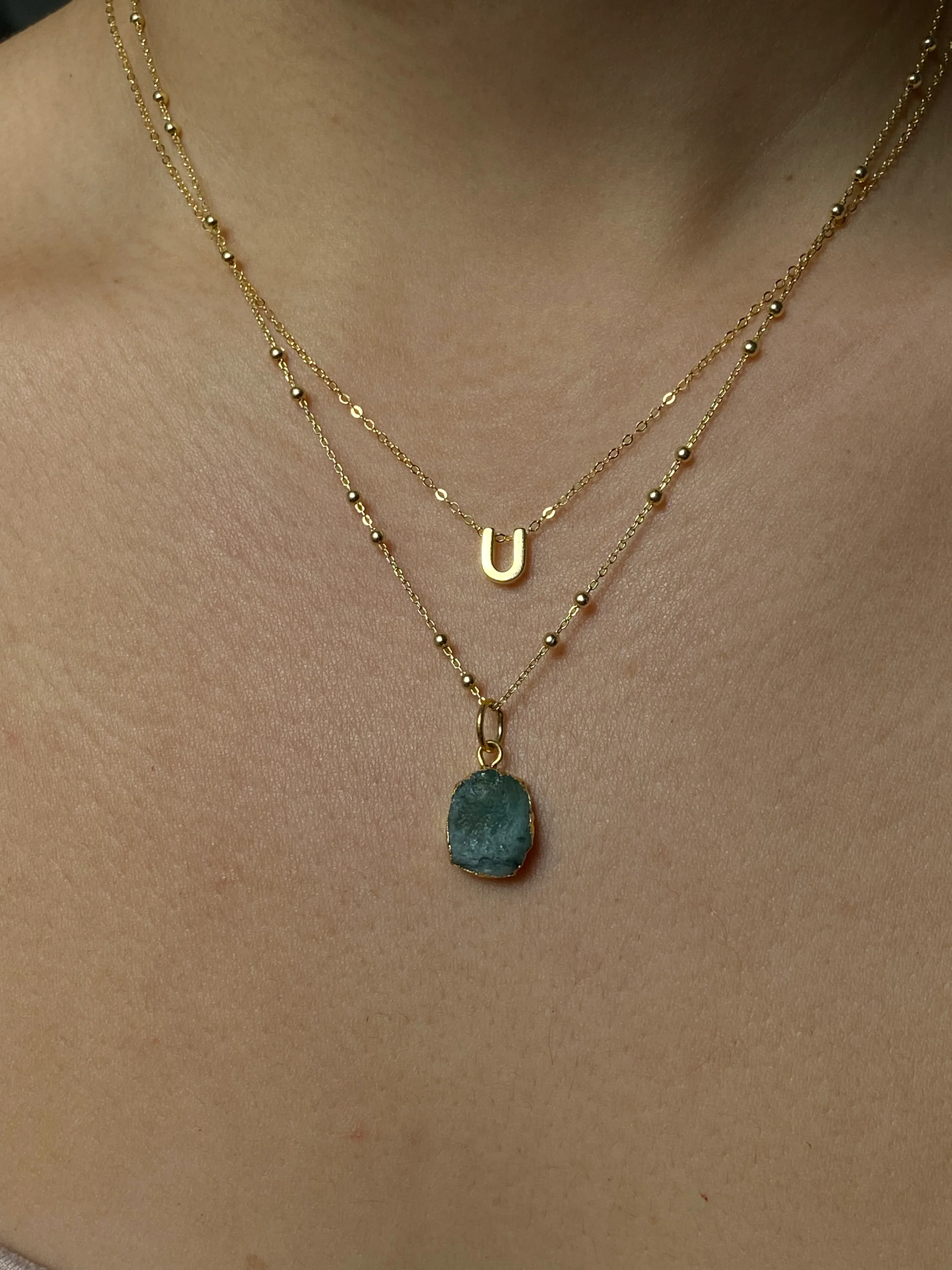 Initial & Emerald Necklace Set | May Birthstone - Image 21