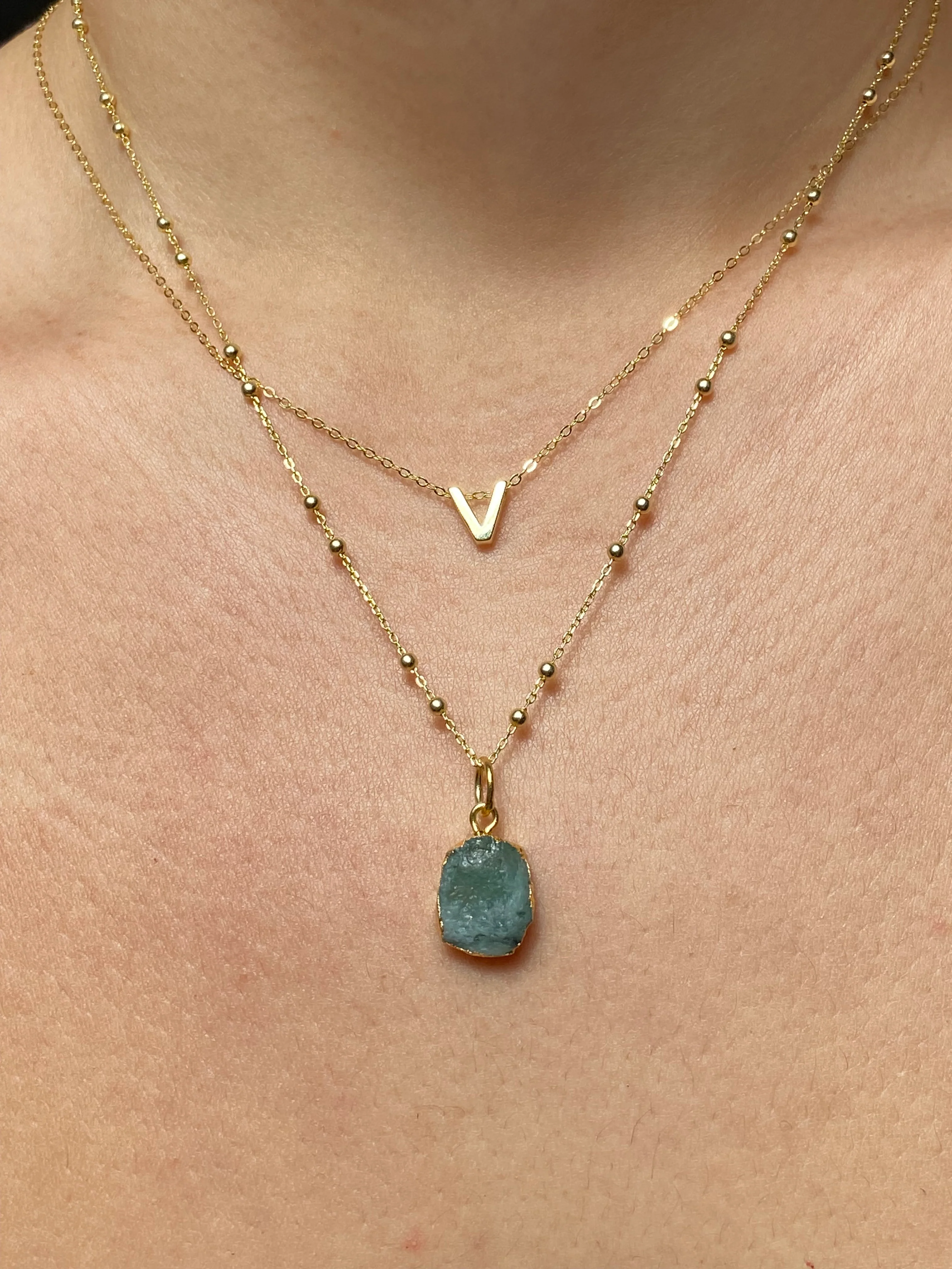 Initial & Emerald Necklace Set | May Birthstone - Image 22